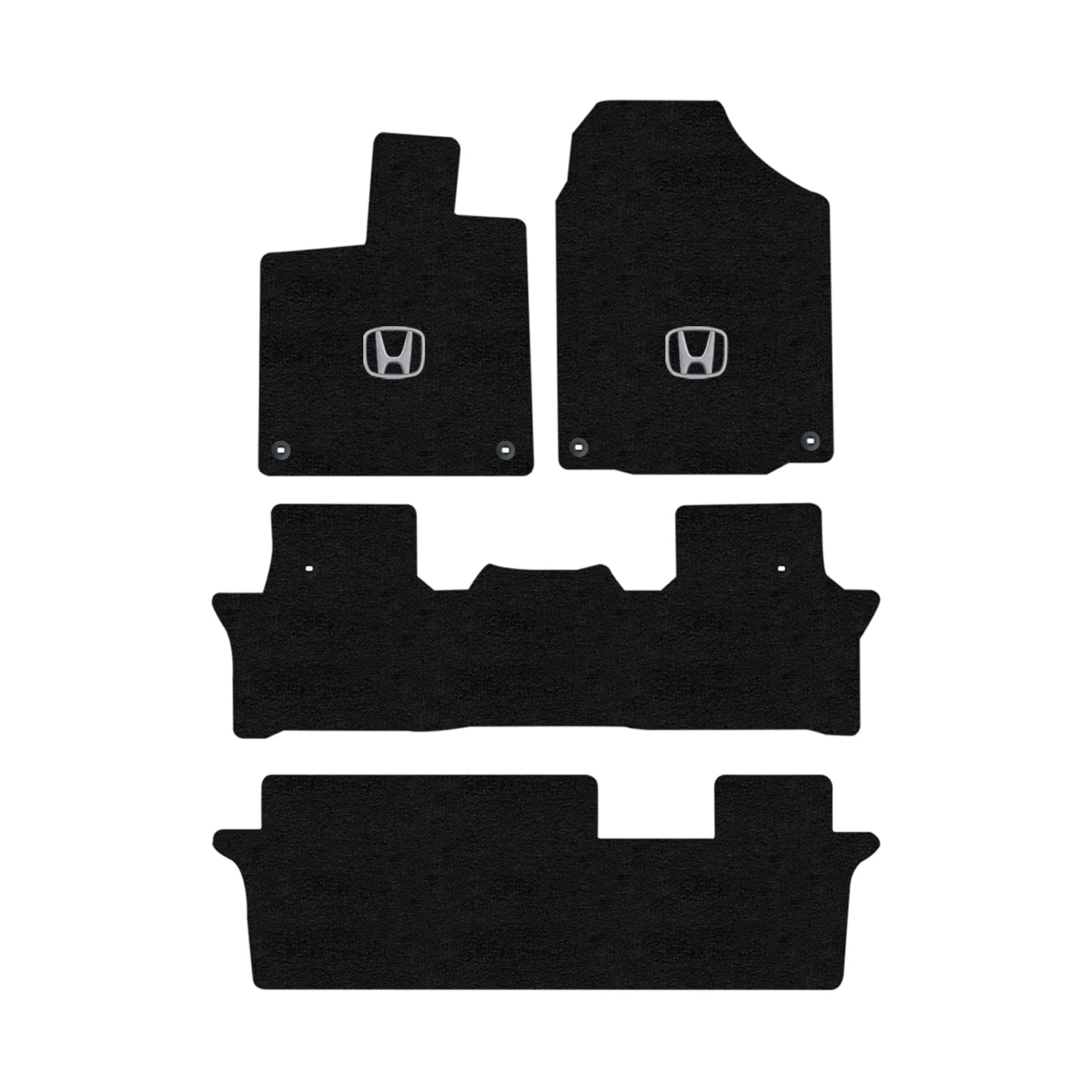 Lloyd Mats Heavy Duty Carpeted Floor Mats for Honda Pilot 2016-2023 - Premium Car Floor Liners (Charcoal/Silver, 4-Piece Set) - Durable Protection for Front, Rear & 3rd Row Seats - Perfect for Family Road Trips & Daily Commutes