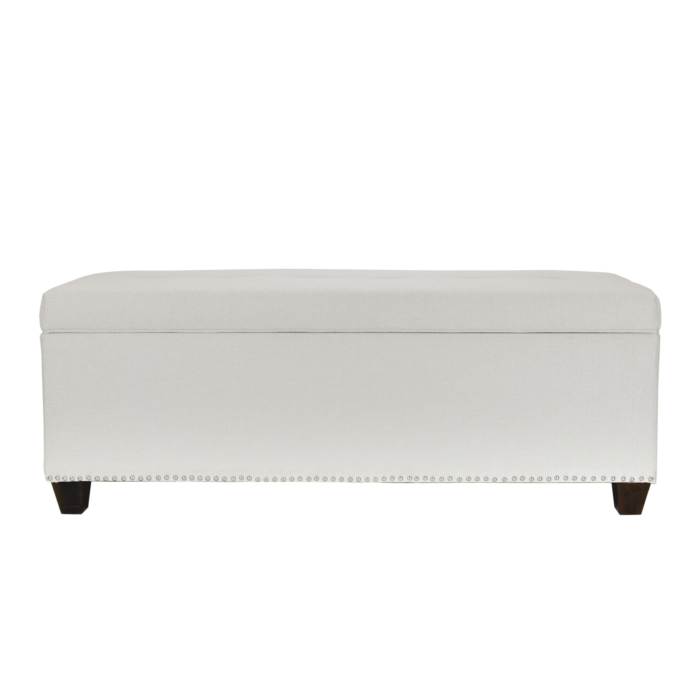 MJL Furniture Upholstered Shoe Storage Bench with Removable Cushion - Platinum Gray, Modern Entryway Bench for Hallway, Living Room & Bedroom Organization