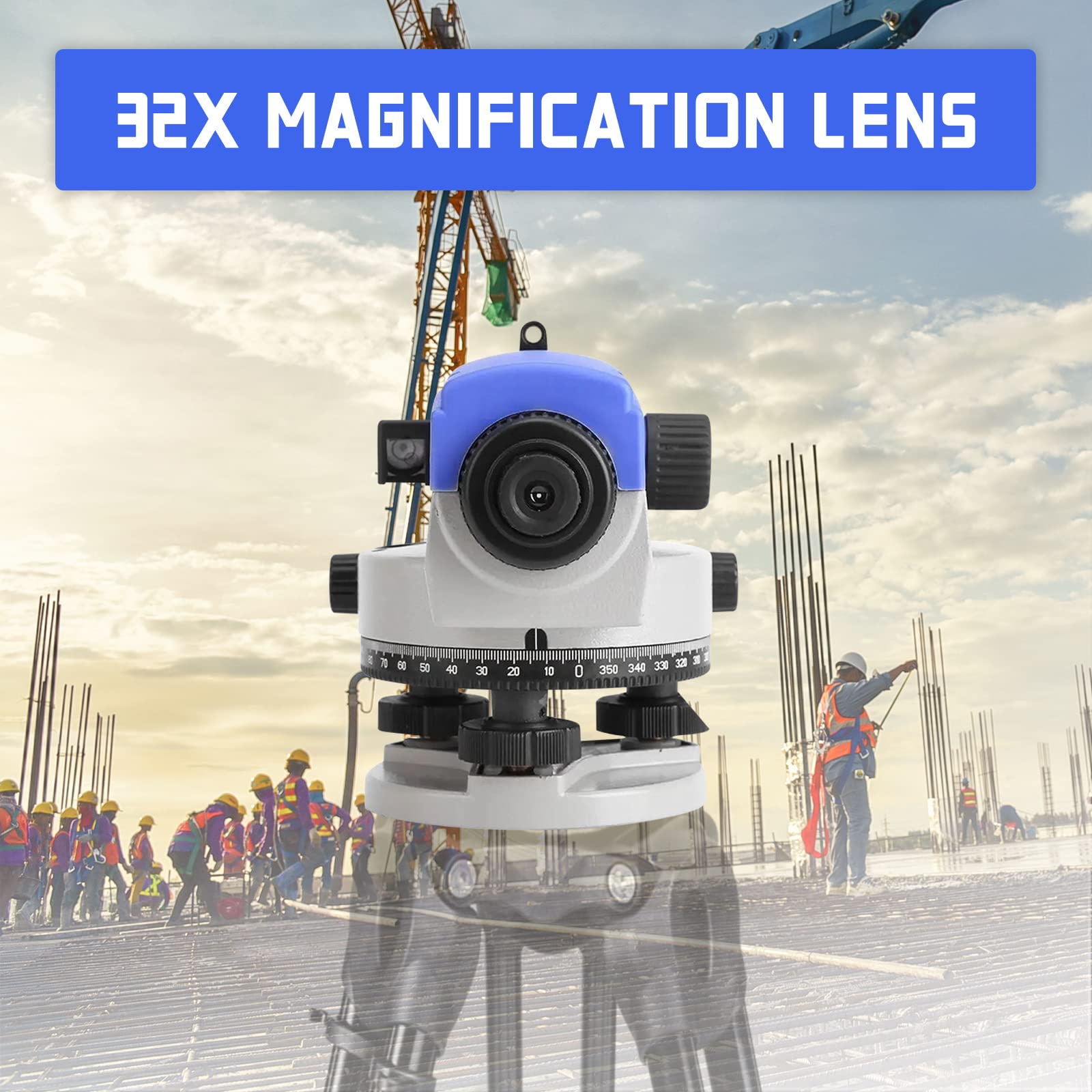 32X High Precision Automatic Optical Transit Survey Level - Auto Level Gauge Measuring Machine for Construction, Land Surveying & Engineering Projects