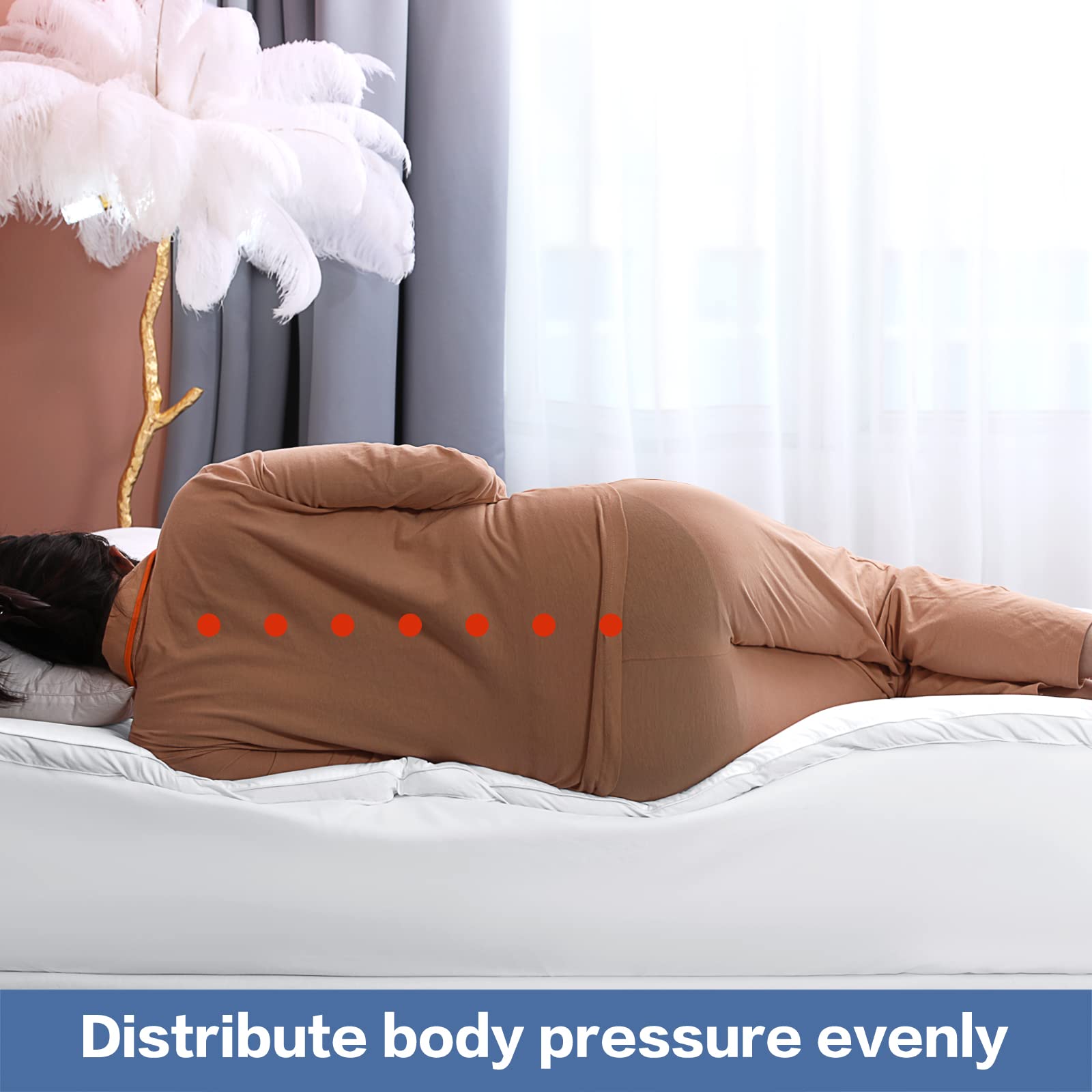 COHOME Twin XL Mattress Topper - 3 Inch Extra Thick Cooling Mattress Pad with 400TC Cotton Cover, Plush Down Alternative Fill for Pressure Relief - Fits 8-21 Inch Deep Pocket Beds (39x80 Inches, White) - Perfect for Guest Rooms, Dorms & Hot Sleepers