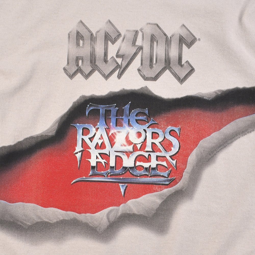 ACDC The Razor's Edge Rock Band Vintage T-Shirt with Bonus Stickers - Perfect for Concerts, Gifts & Rock Music Fans
