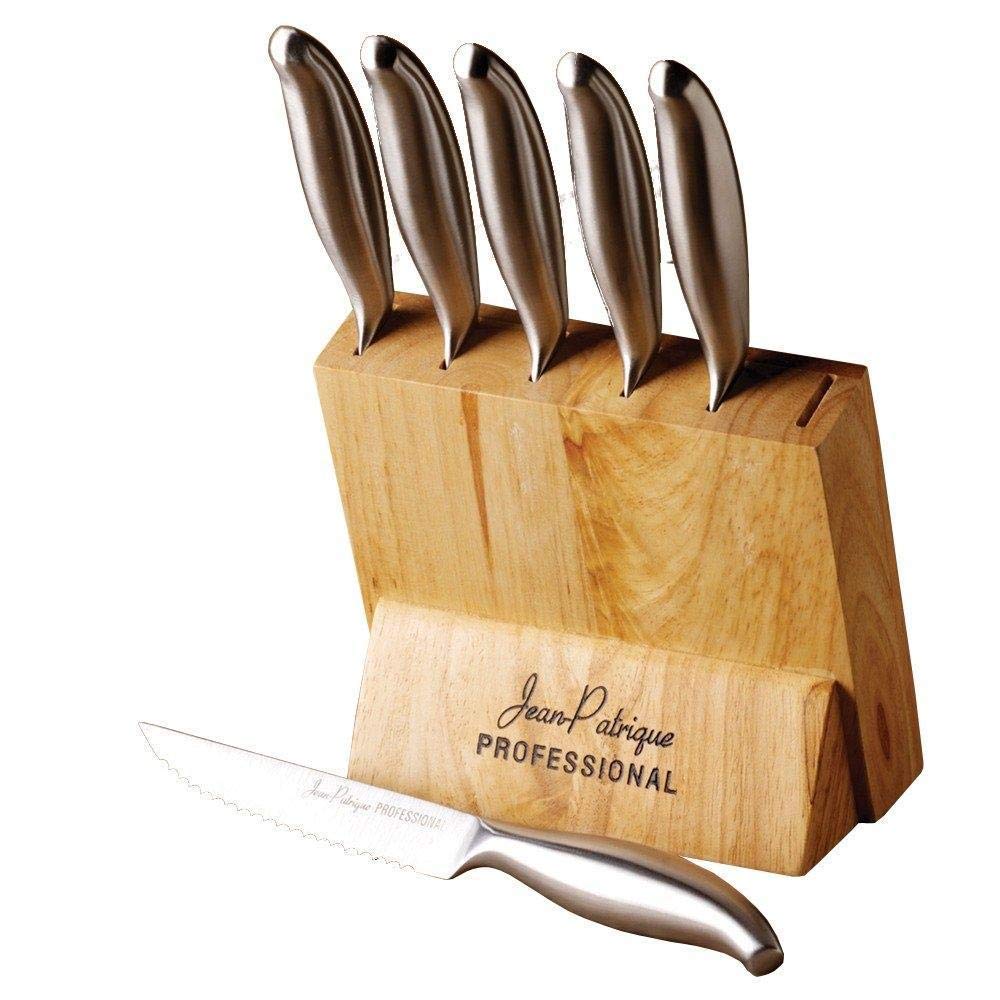 Premium 6-Piece Kitchen Knife Set with Wooden Block - Ultra Sharp Stainless Steel Knives for Slicing, Dicing & Chopping | Perfect for Home Chefs & Cooking Enthusiasts | Includes Chef Knife, Bread Knife & Utility Knives