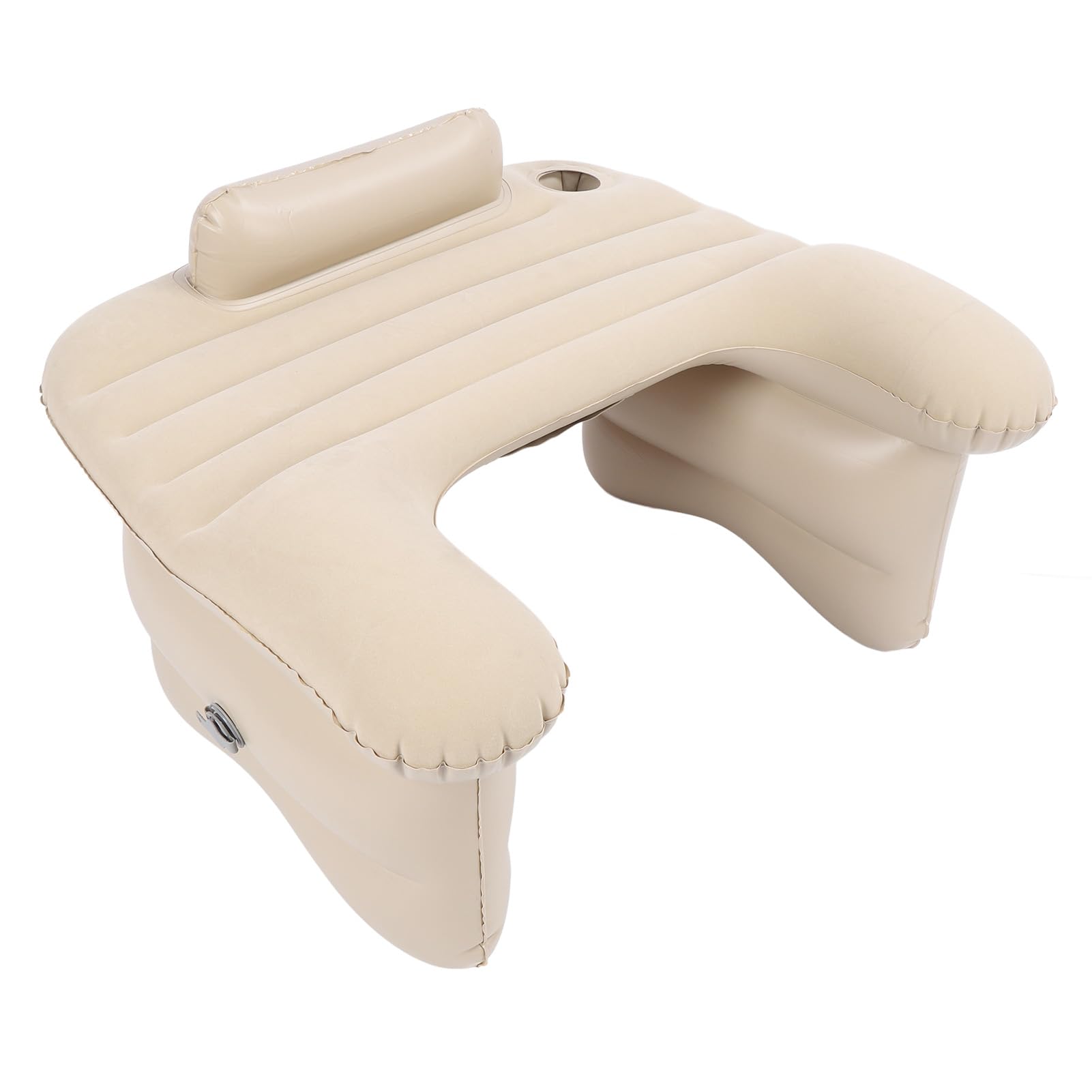Yosoo Inflatable Reading Lap Pillow - Portable Flocking Lap Desk for Comfortable Reading, Gaming & Working on Bed, Couch or Floor - Beige (Perfect for Students, Book Lovers & Remote Workers)