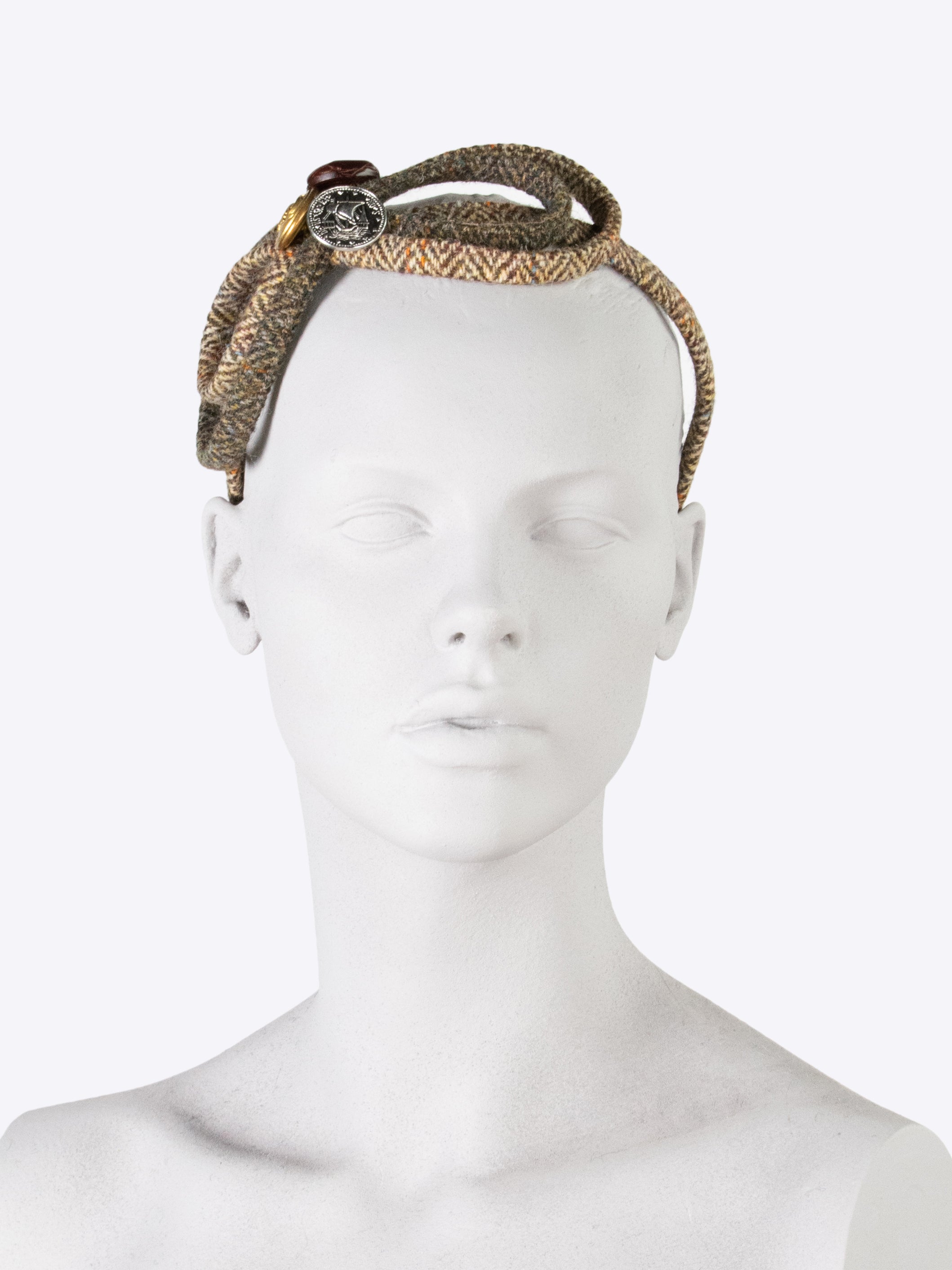 Figure 8 Headband - Moss Green & Beige Stretchy Hair Accessory for Women | Perfect for Workouts, Yoga & Everyday Style