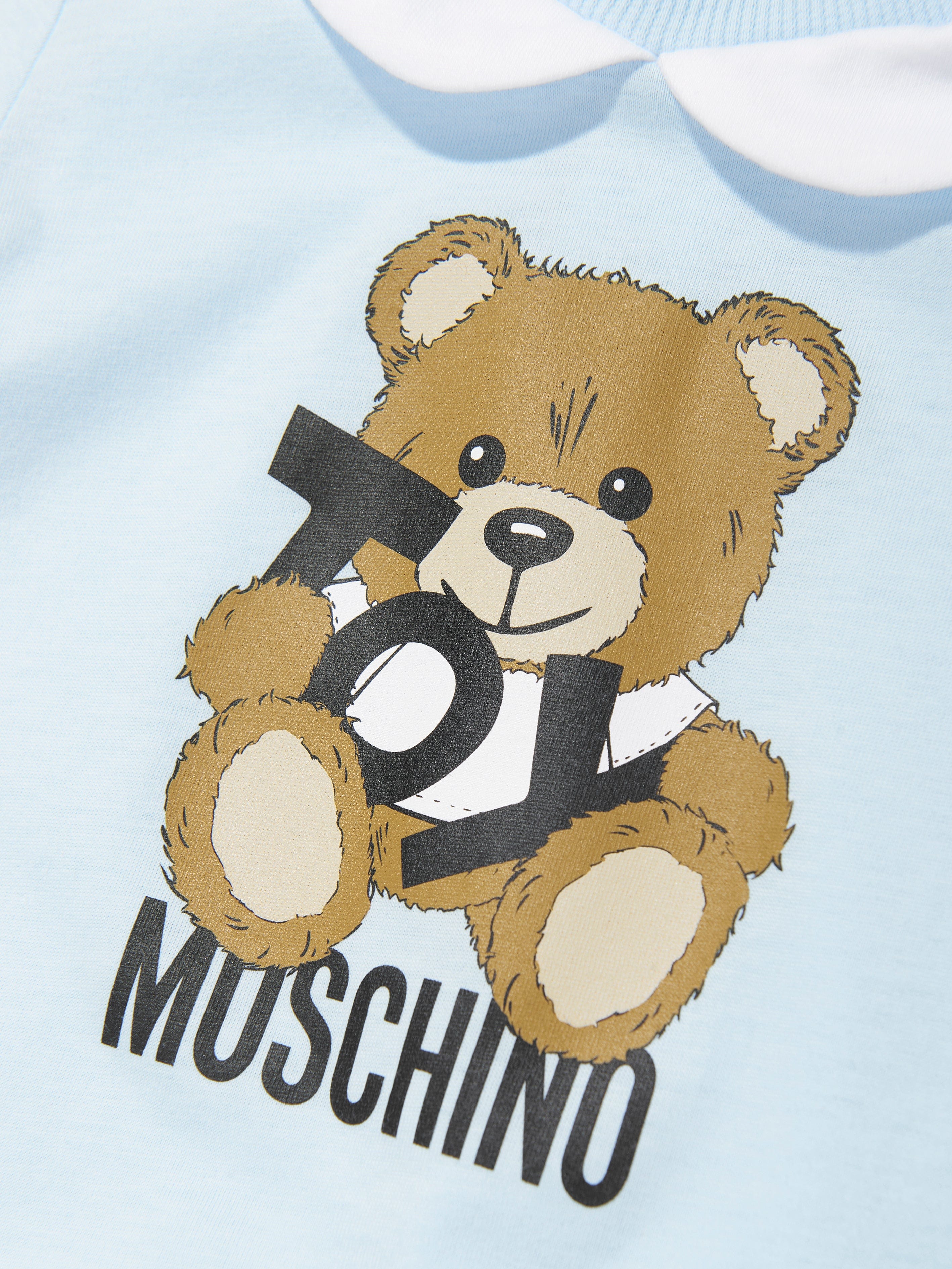 Adorable Baby Boys Teddy Bear Logo Romper - Soft Blue Cotton Jumpsuit for Newborns & Infants | Perfect for Playtime, Photo Shoots & Casual Outings