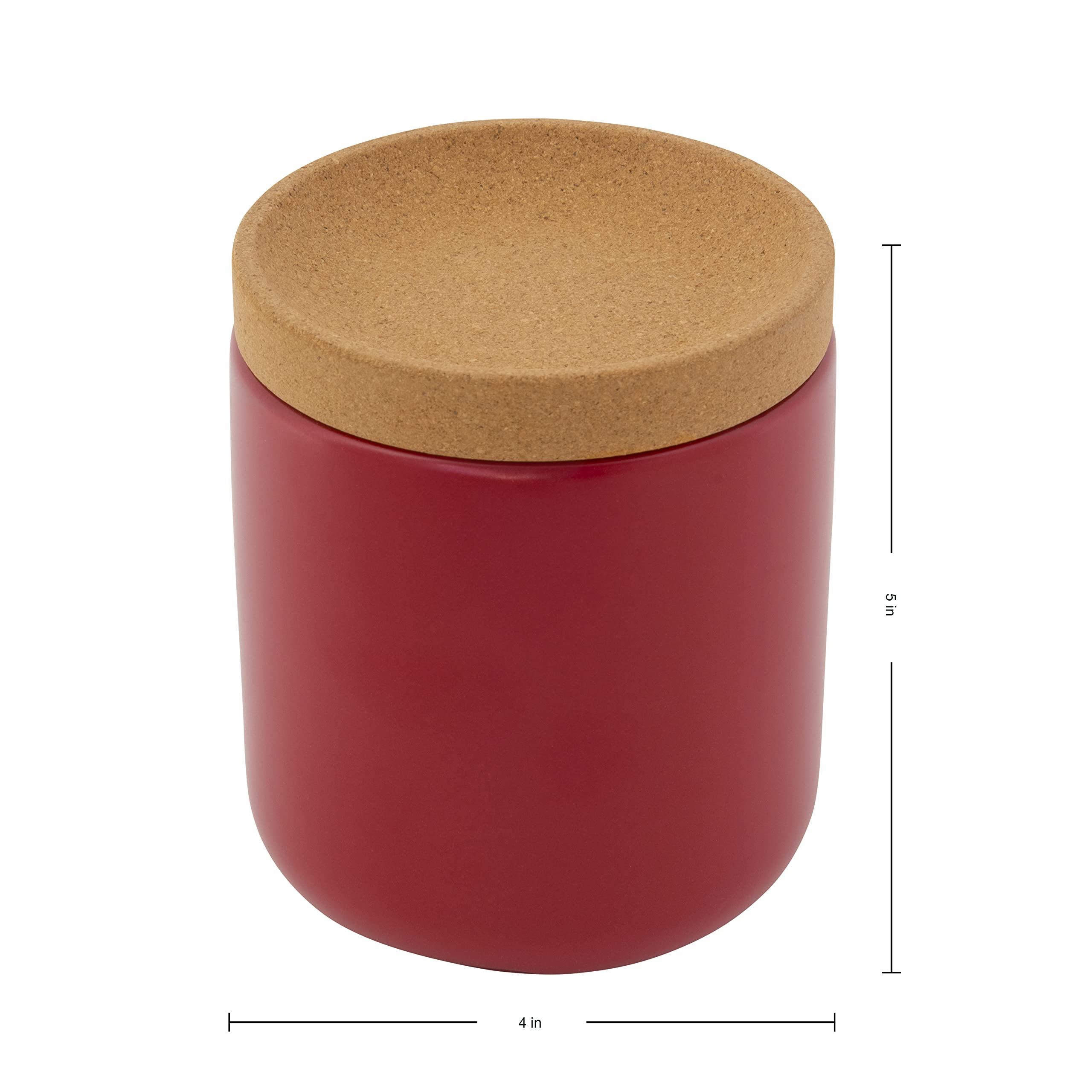 Ceramic & Cork Breathable Garlic Keeper - Stackable Space-Saving Design with Natural Cork Lid & Red Ceramic for Fresh Garlic Storage - Perfect for Kitchen, Pantry, and Countertop Organization