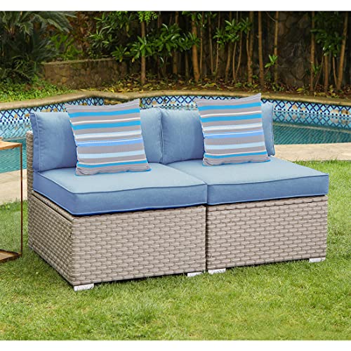 Armless 2-piece-light Blue