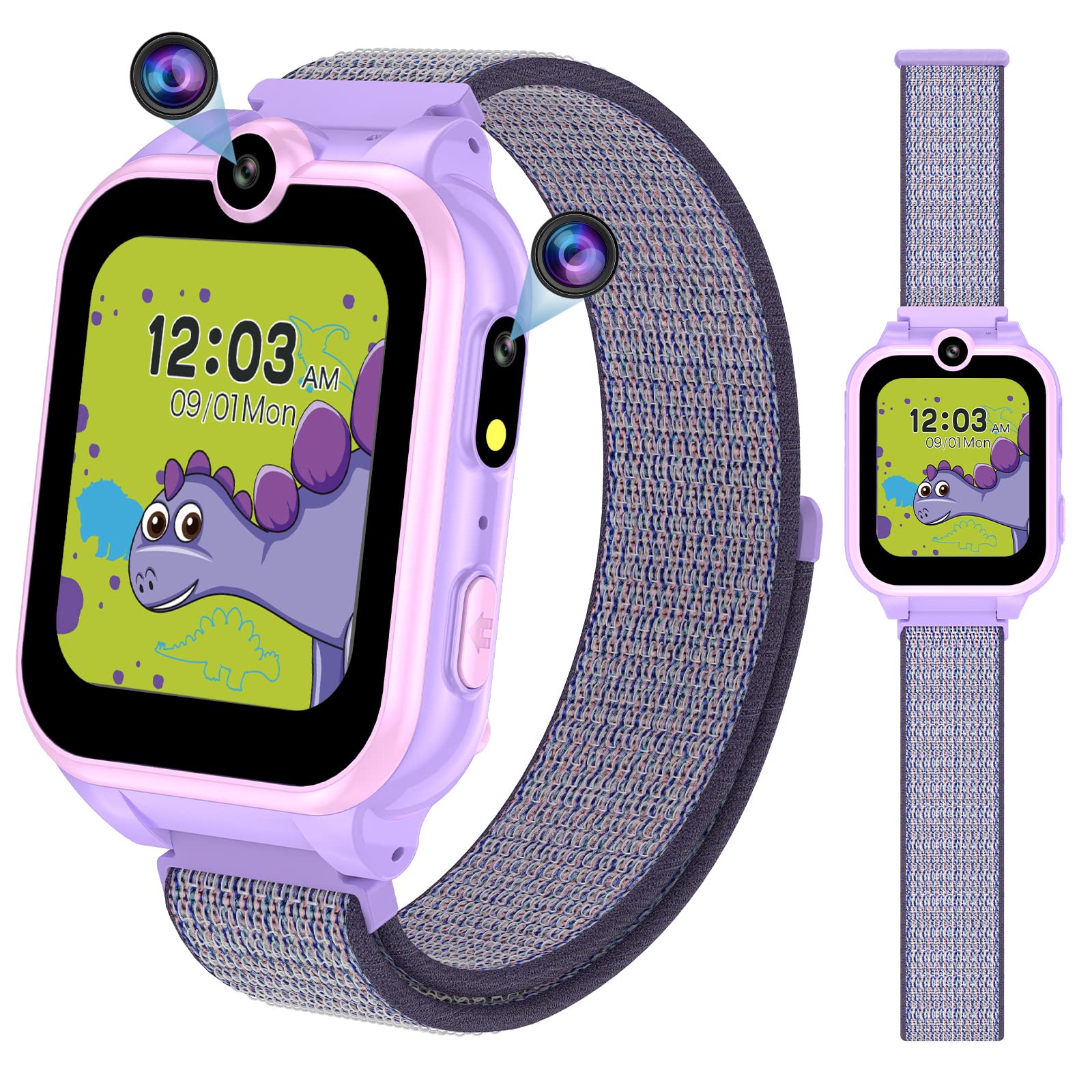 Smart Watch for Kids 4-10 Years Old - Waterproof Touchscreen GPS Tracker with Dual Camera, 18 Games, Music Player & Alarm Clock | Perfect Birthday Gift for Boys & Girls | School, Outdoor Play & Safety Tracking