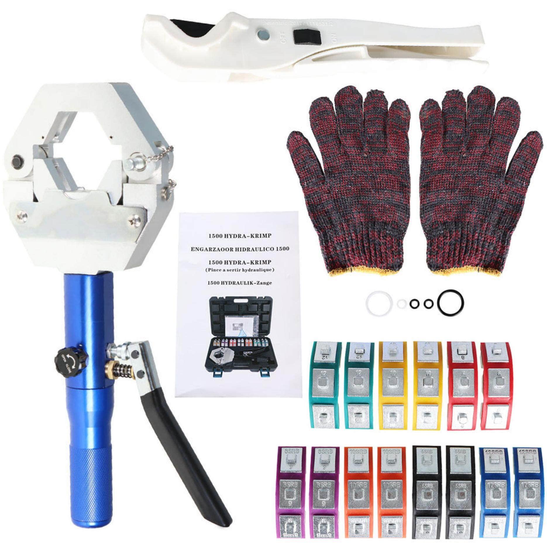 Hydraulic Hose Crimper AC Crimping Tool - Hydra-Crimp 71500 with 7 Die Set for Barbed & Beaded Hose Fittings | Professional Hydraulic Repair Equipment for Tractors, Construction & Industrial Machinery