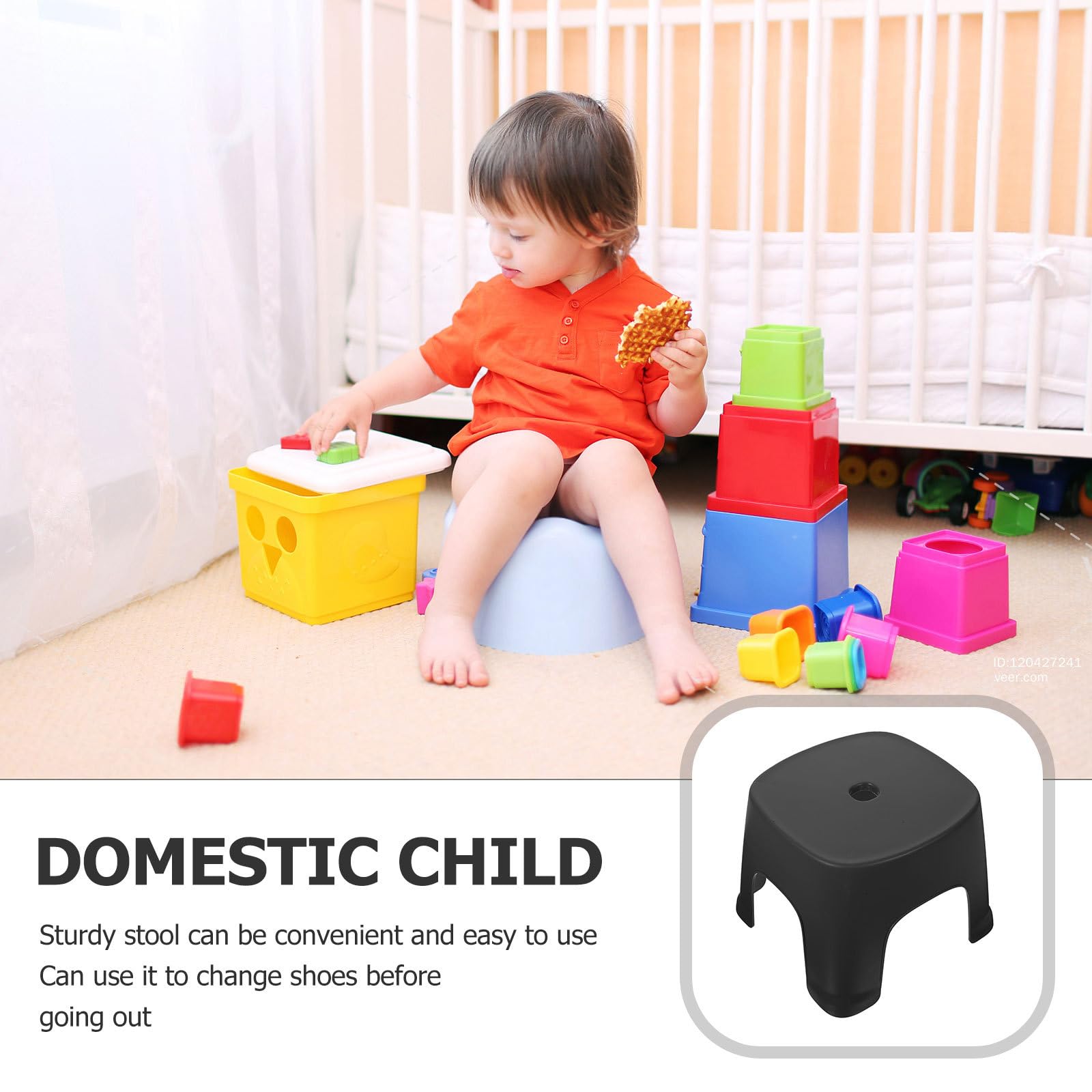 Adjustable PVC Step Stool for Adults & Toddlers - Non-Slip Bathroom Toilet Stool, Office Footrest, Multi-Purpose Stepping Stool for Home, Kitchen, and Shower Use
