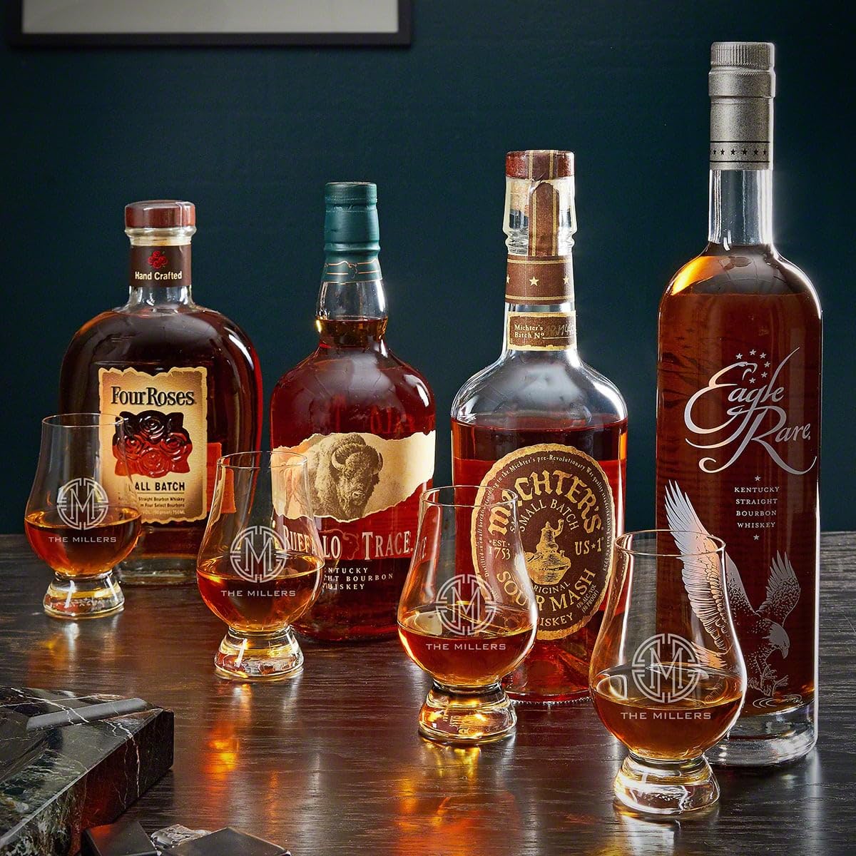 Personalized Engraved Whiskey Stone Set with 6 Glencairn Tasting Glasses - Ideal Gift for Whiskey Lovers, Bourbon Enthusiasts & Home Bars - Perfect for Chilling Whiskey Without Dilution, Dinner Parties & Special Occasions