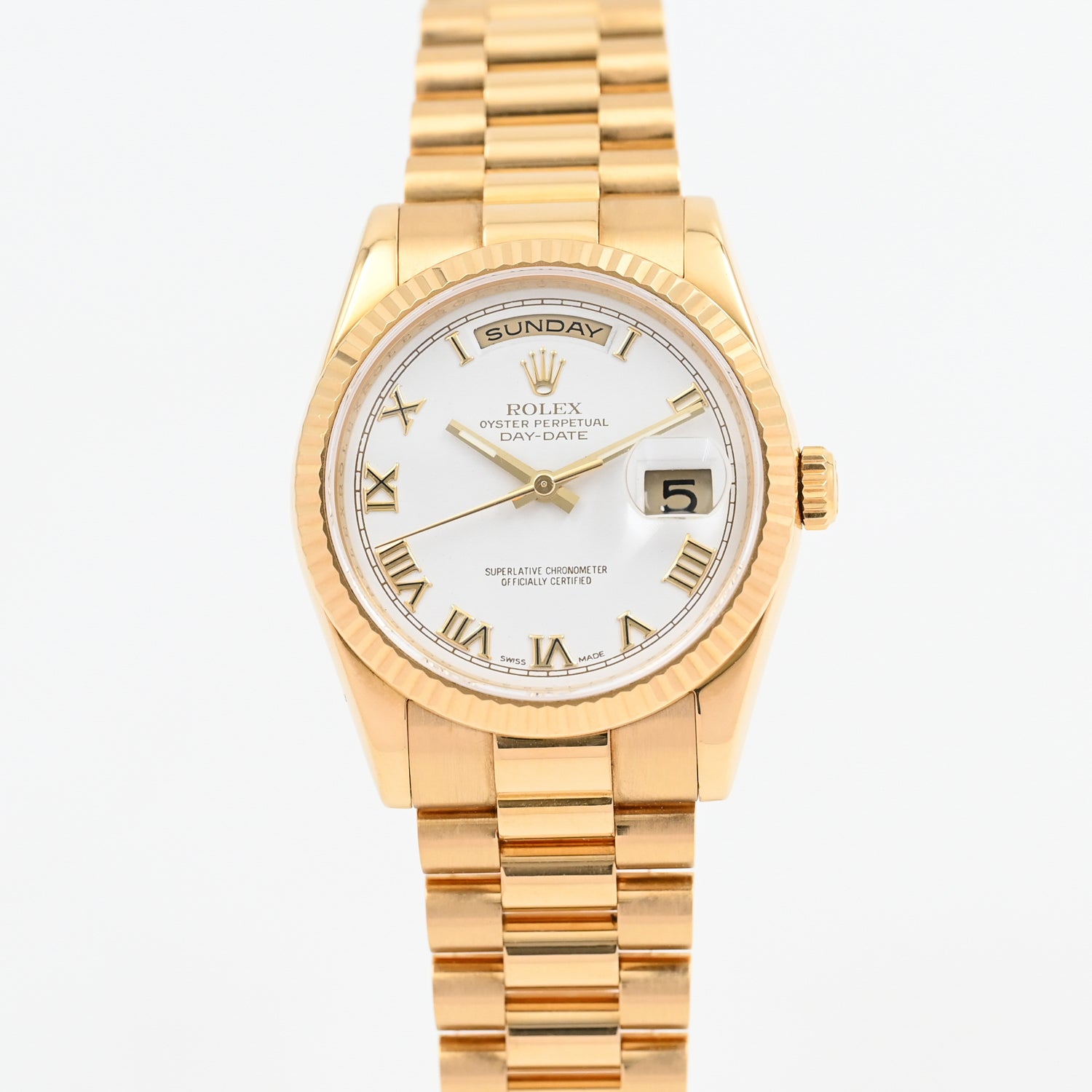 Authentic Rolex Day-Date 36mm Men's Watch - 2008 Model - Luxury Gold & Stainless Steel - Perfect for Business & Formal Events