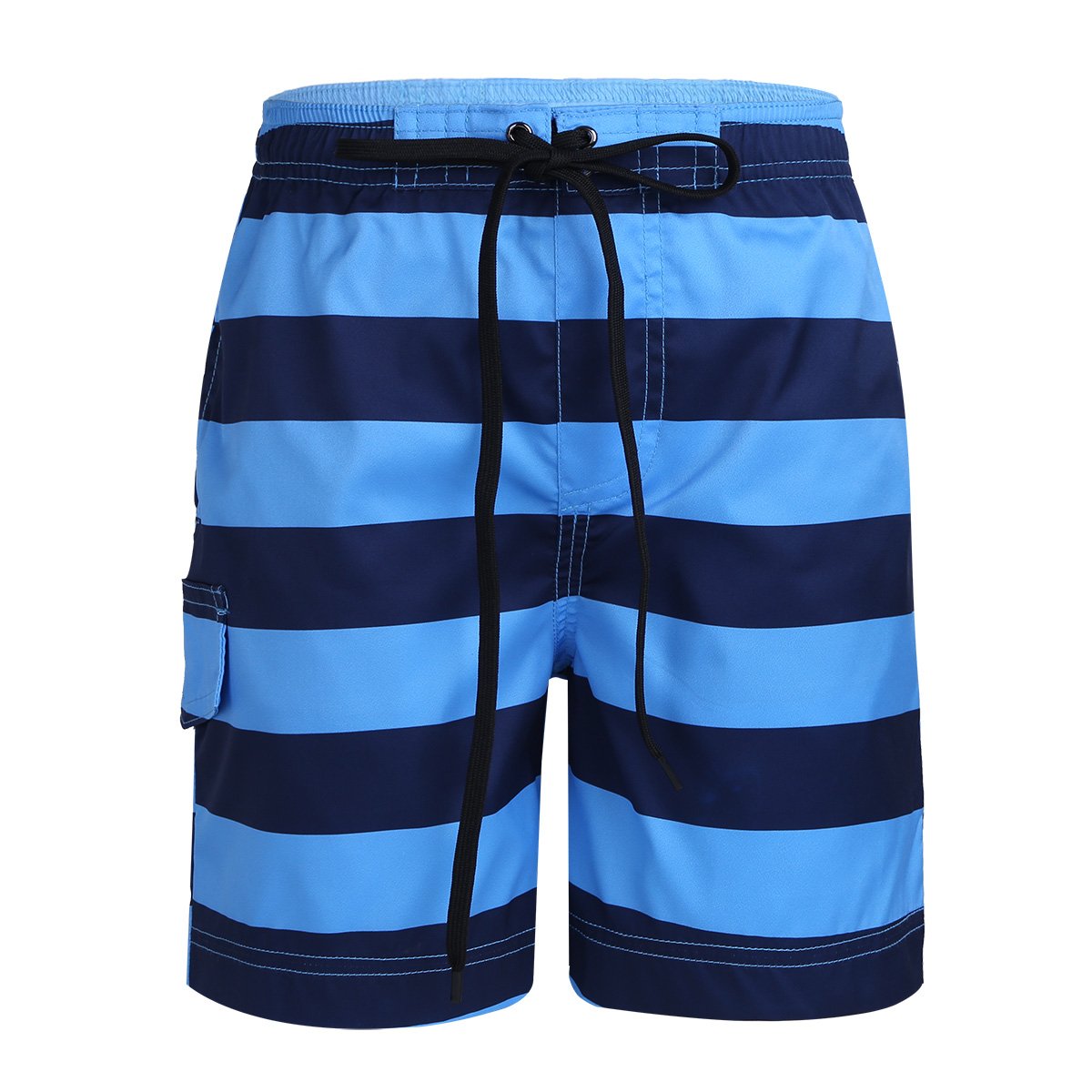 **EasyForever Boys' Striped Quick-Dry Swim Shorts with Elastic Waist & Drawstring - Comfortable Beach & Pool Swimwear for Active Kids**    *Use Case: Perfect for swimming, beach play, pool parties, and summer vacations.*