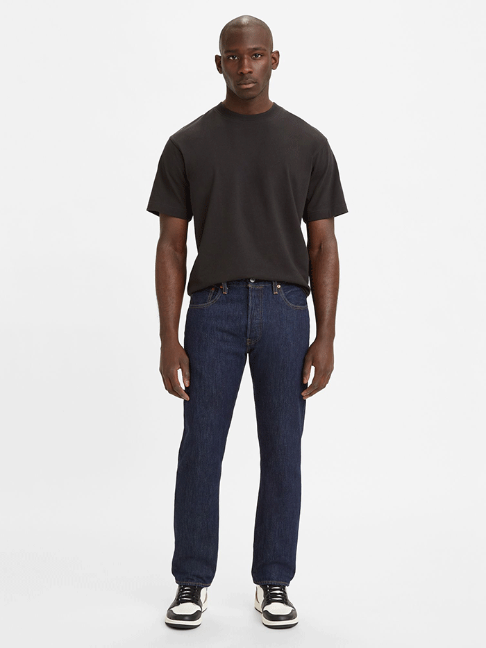 Levi's 501 Original Fit Men's Jeans - Classic Dark Wash Denim Pants for Casual Wear & Everyday Style