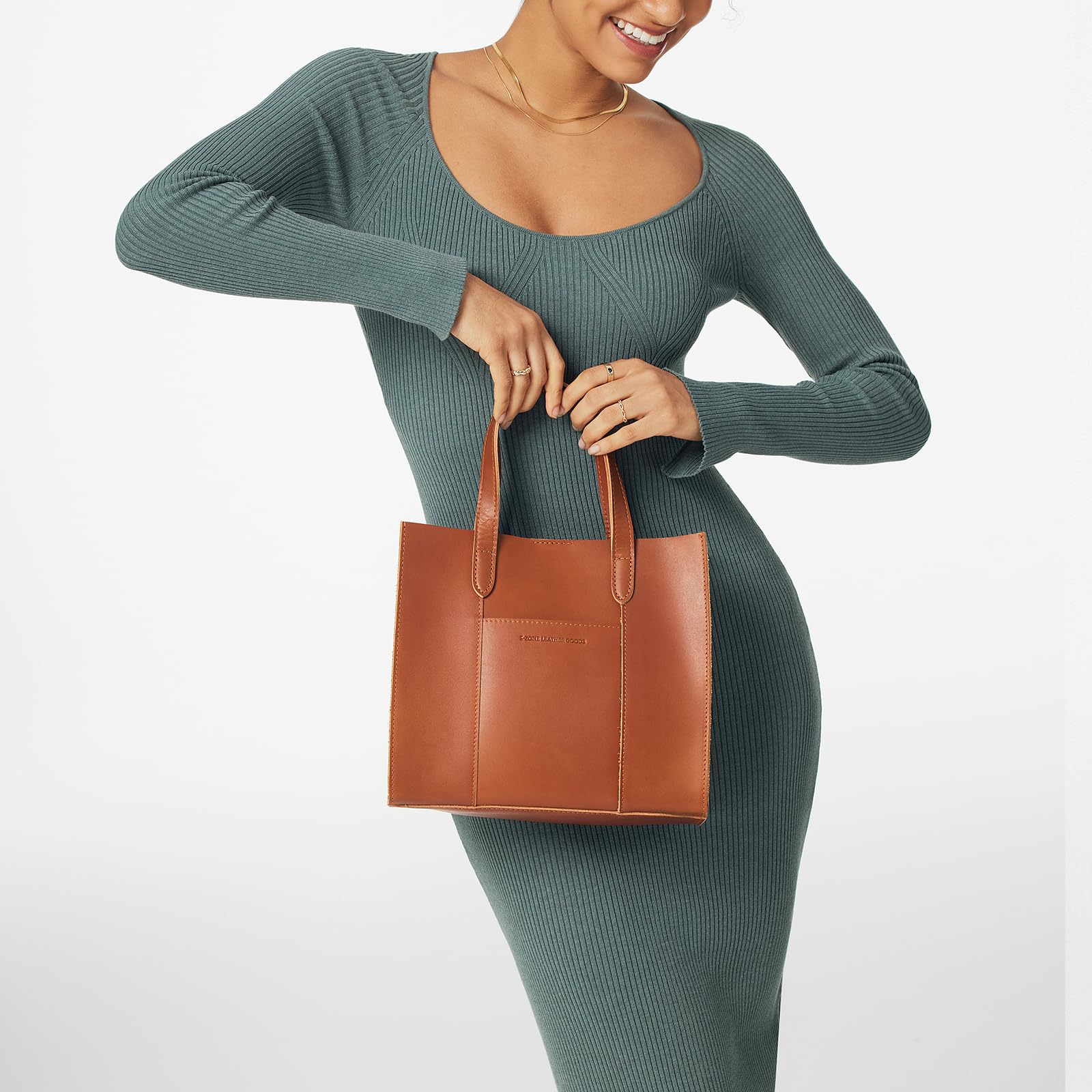 S-ZONE Women's Leather Crossbody Tote Bag - Stylish Satchel with Top Handle & Shoulder Strap - Perfect for Work, Travel & Everyday Use