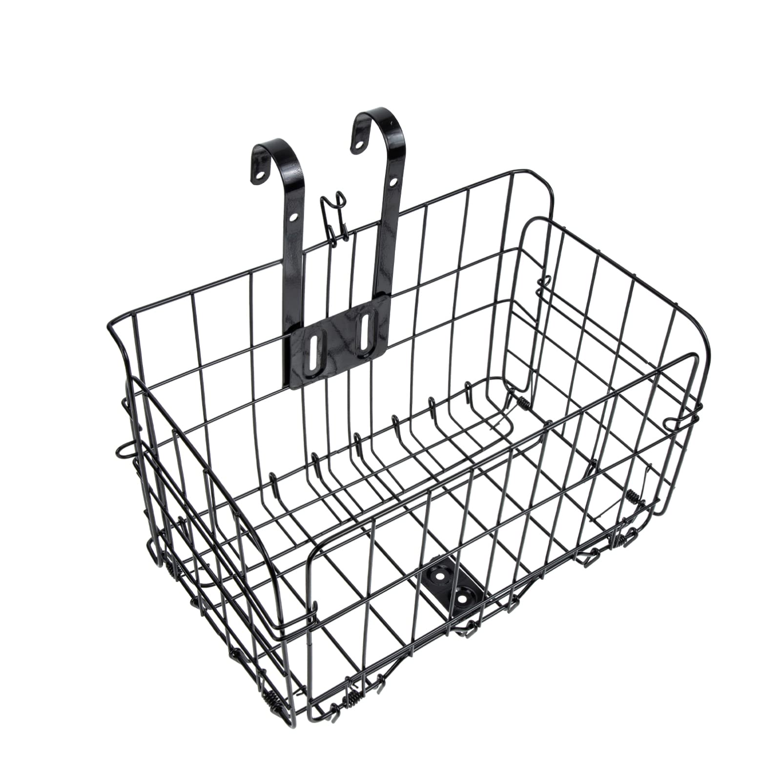 BESPORTBLE Quick Release Folding Bike Basket - Front & Rear Cargo Rack for Mountain Bikes - Durable Black Cycling Accessories - Perfect for Commuting, Grocery Shopping & Outdoor Adventures