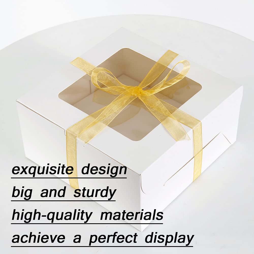 15-Piece White Paper Bakery Cake Box Set with 15 Round Cake Boards - 12 Inch Pastry Boxes for Cakes, Cookies, Pies & Cupcakes | Perfect for Bakeries, Dessert Shops & Party Catering