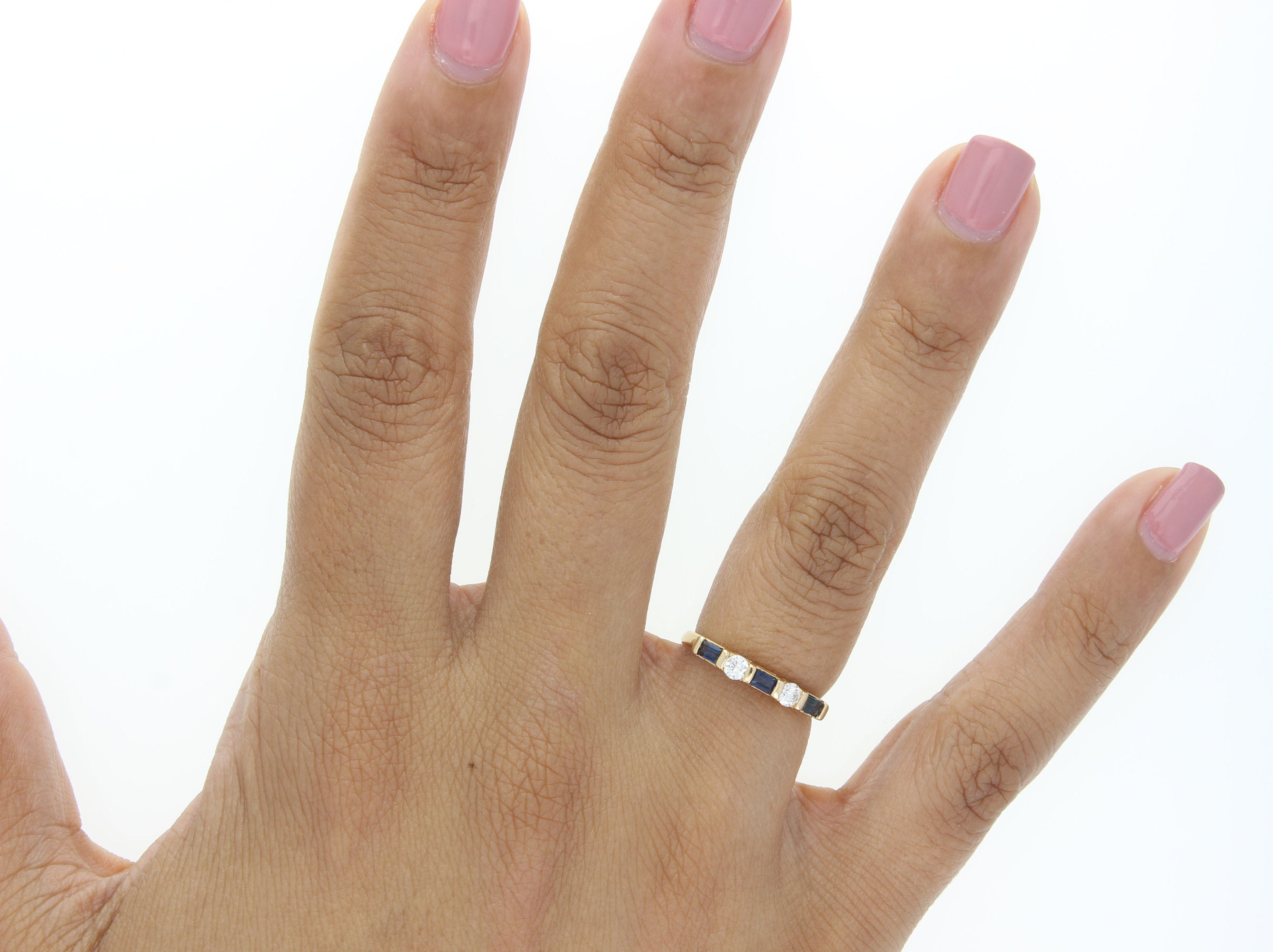 14K Yellow, Rose or White Gold Sapphire Diamond Stackable Ring - 0.40cttw Elegant Jewelry for Women, Perfect for Everyday Wear, Anniversary Gifts & Special Occasions