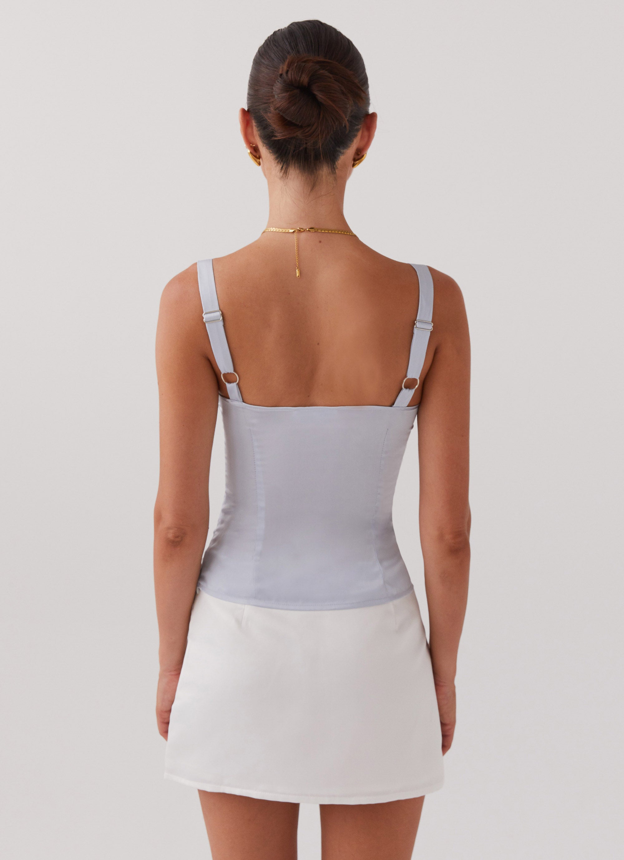 Alissa Bustier Top for Women - Arctic Blue Lace-Up Corset Style Blouse | Perfect for Date Night, Parties & Special Occasions