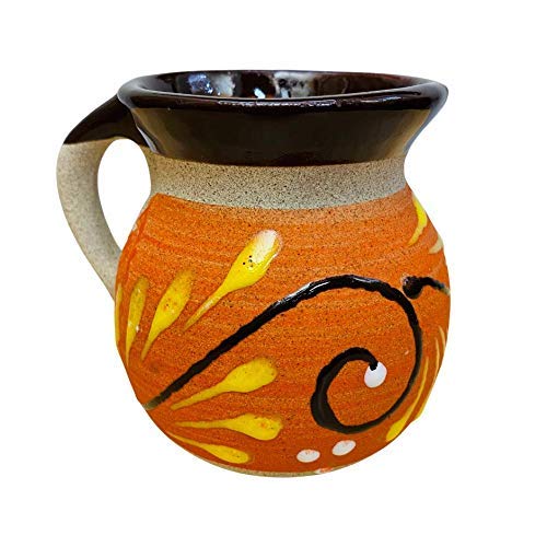 Authentic Mexican Hand-Painted Clay Mugs - Set of 4 Traditional Guelaguetza Design Coffee Cups - Perfect for Hot Beverages, Home Decor & Cultural Gift Giving