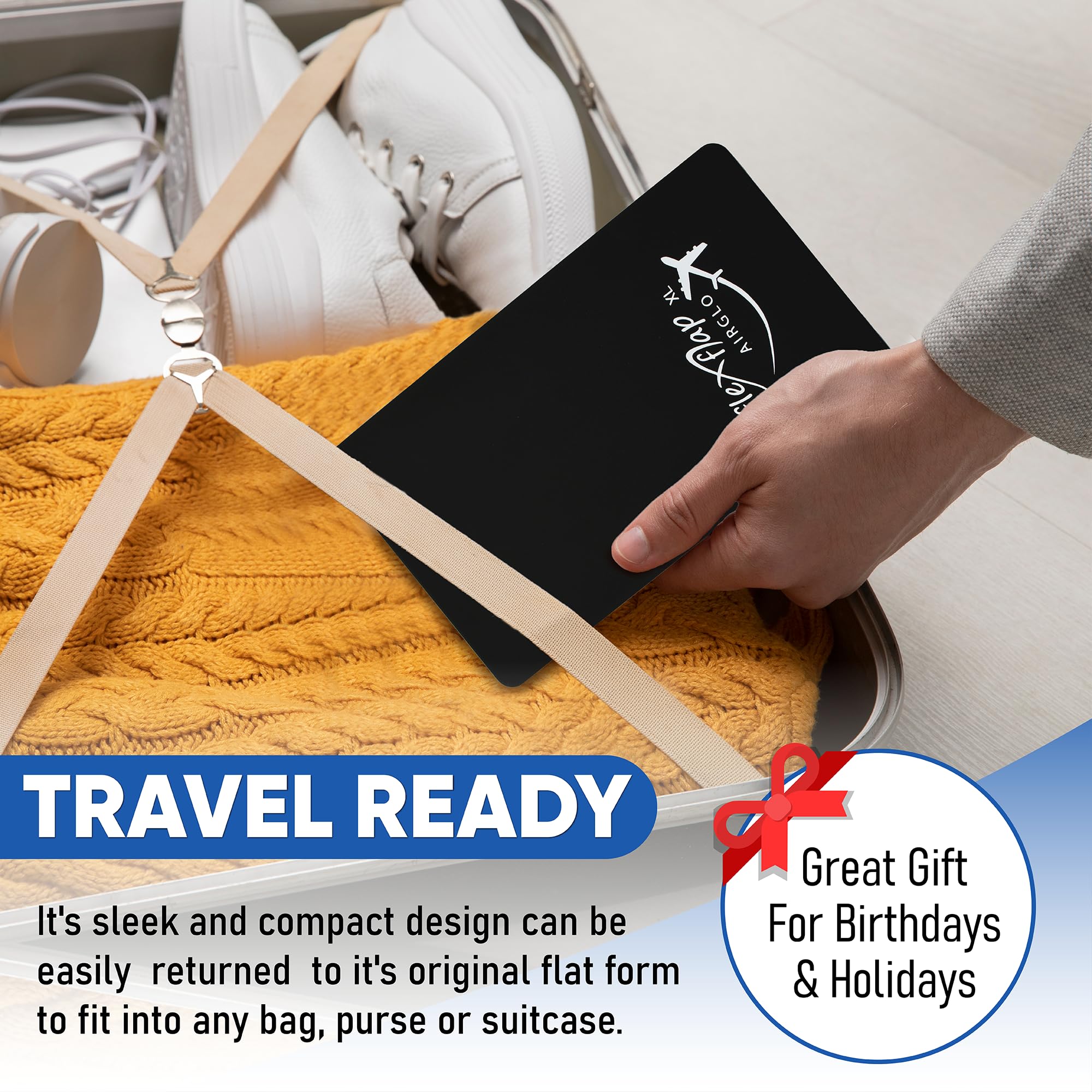 Flexible Phone Holder & Tablet Stand for Airplane Travel - Adjustable Mount for Desk, Bed, Treadmill & In-Flight Use | Travel Accessories & Cool Gadgets (XL Size) | Perfect for Work, Entertainment & Hands-Free Viewing
