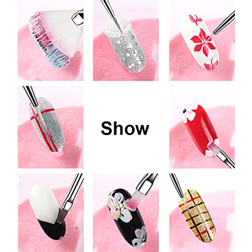 FStyler 15pcs Professional Nail Art Dotting Tools Set - High Quality UV Gel Polish Brush Pens for Nail Design, Painting & Drawing | DIY Manicure Kit for Salon & Home Use | Perfect for French Tips, Ombre Nails & Nail Art Creations