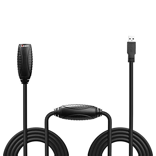 LINDY 43099 15m USB 3.0 Active Extension Cable - High Speed Data Transfer for PC, Laptop, Printer & External Hard Drive | Long Reach Connectivity Solution