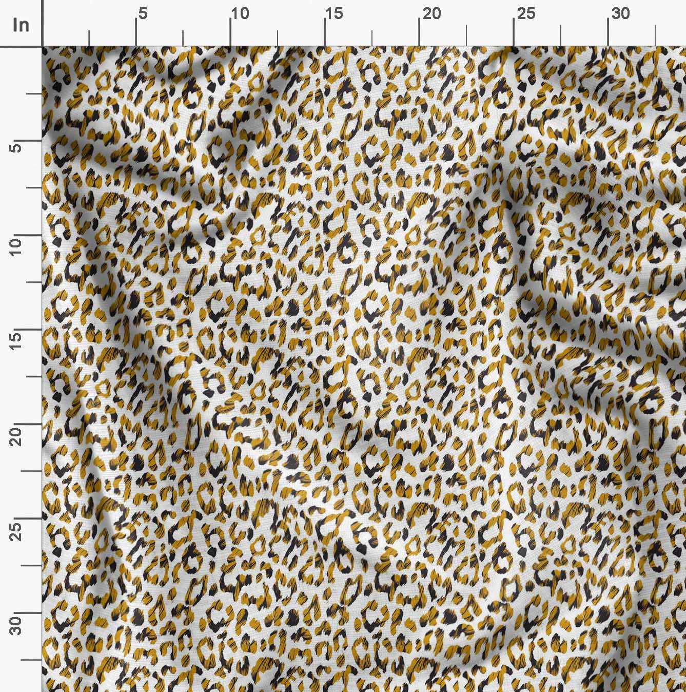 Soimoi Moss Georgette Brown Fabric by The Yard - 42 Inch Wide Leopard Print Animal Skin Textile - Stylish Trendy Printed Fabric for Dresses, Blouses, Scarves & DIY Fashion Projects