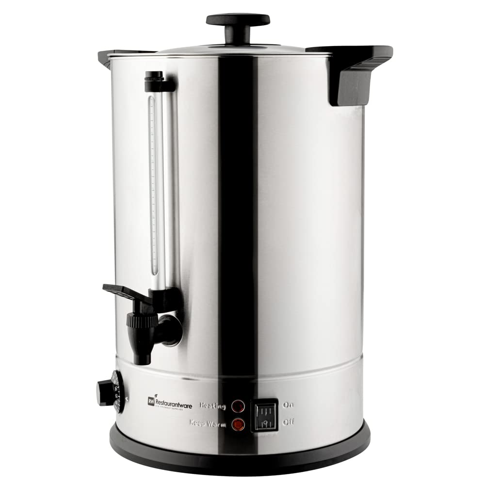 Restaurantware Restpresso 5 Gallon Commercial Coffee Dispenser - 120V/1000W Stainless Steel Coffee Urn with Adjustable Thermostat & No-Drip Spigot, Serves 128 Cups - Perfect for Catering, Events, Offices & Large Gatherings