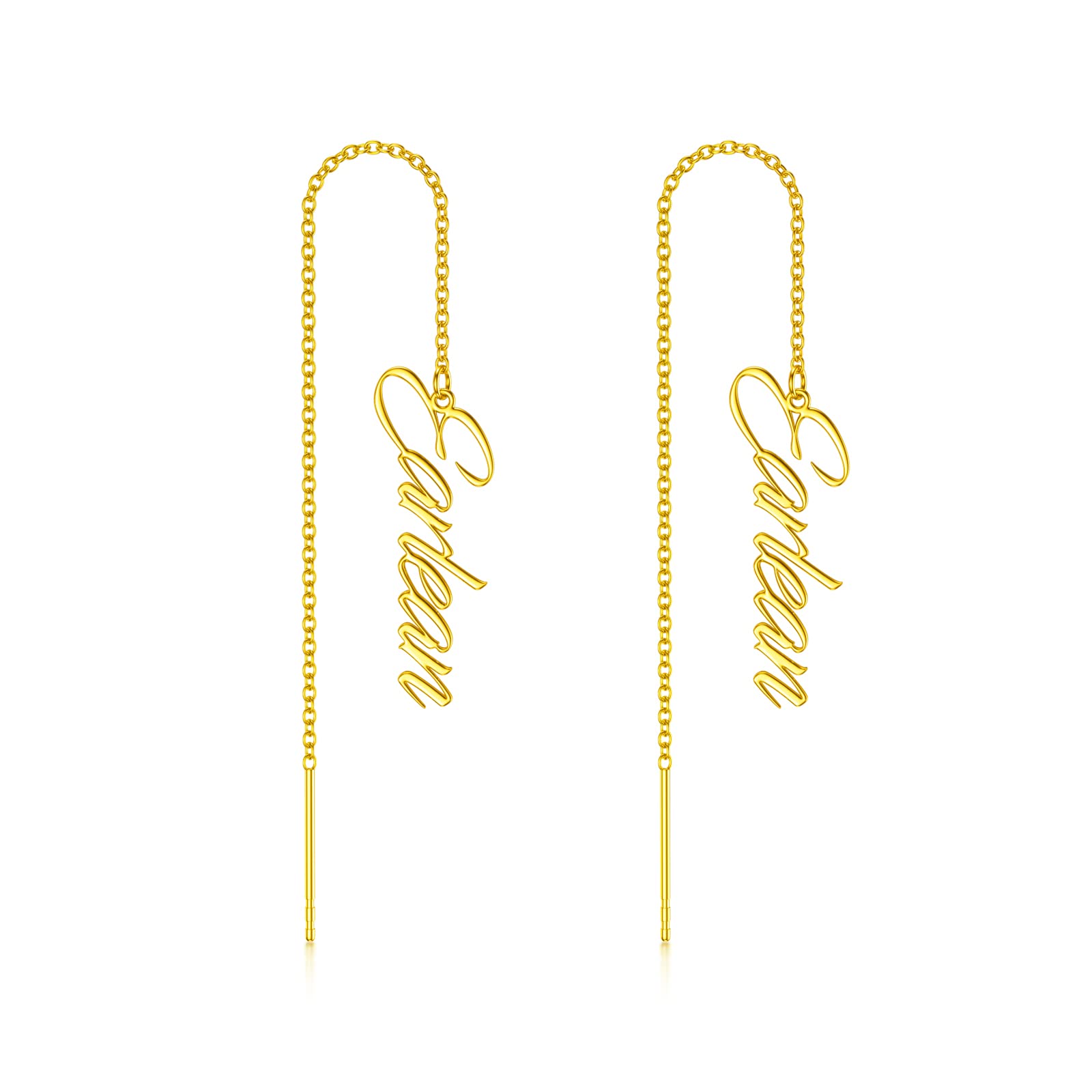 Personalized Name Chain Earrings - 925 Sterling Silver Custom Nameplate Earrings for Women & Girls | Unique Gift for Her, Birthday, Anniversary, Valentine's Day | Everyday Wear & Special Occasions
