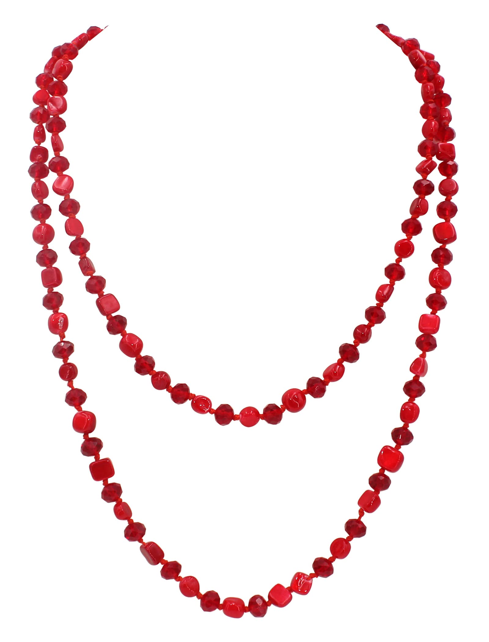Long Shell Crystal Bead Necklace for Women - 48