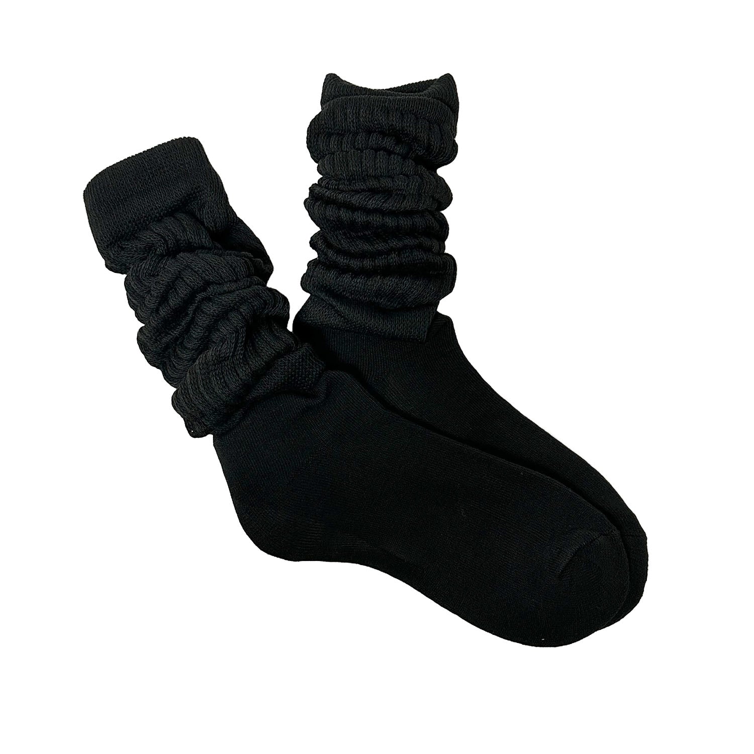 FLOOF Women's Slouch Socks - Soft & Cozy Black Knee High Socks for Casual Wear, Lounge, and Winter Outfits