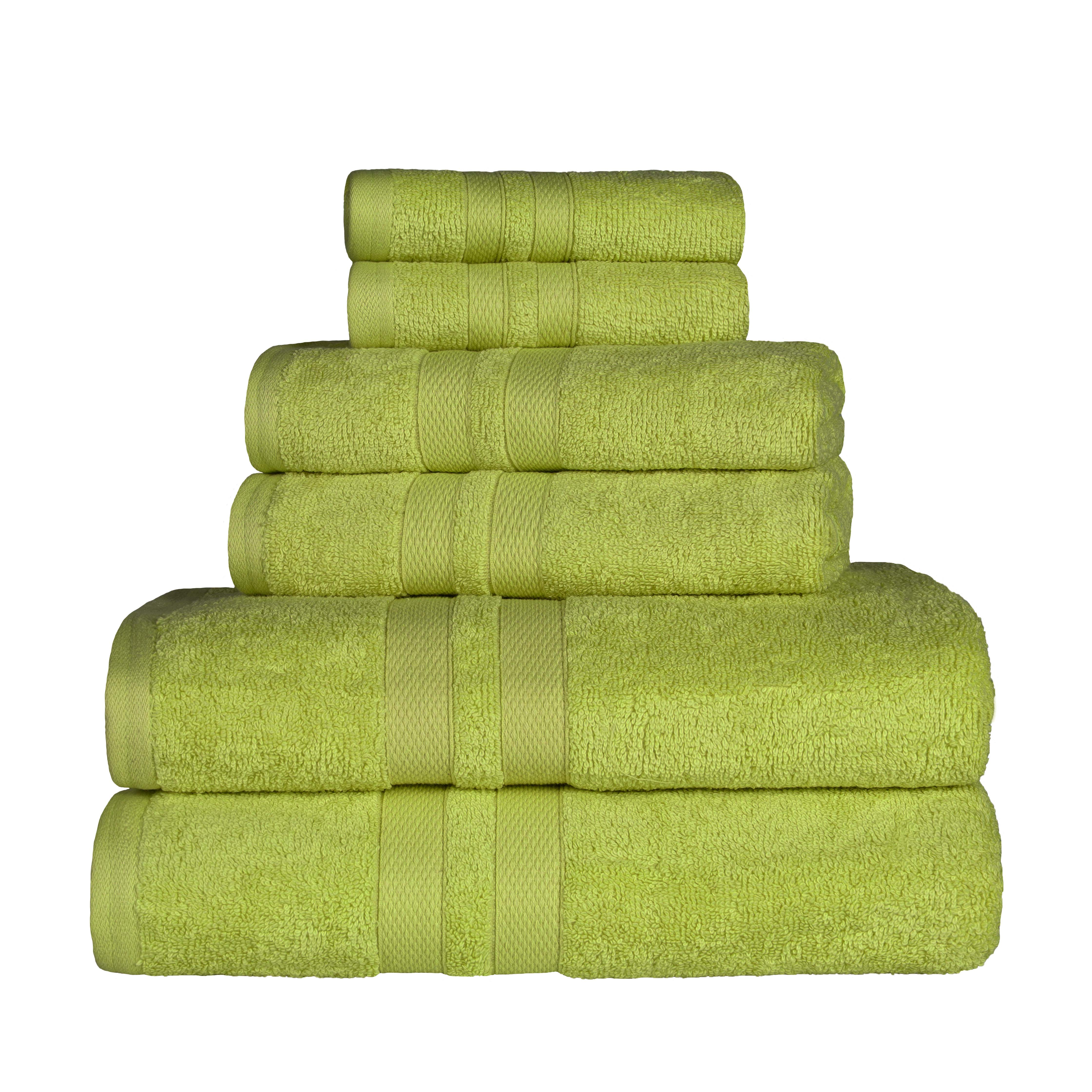Ultra Soft Cotton Absorbent Bath Towel Set - 6 Piece Solid Color Collection for Spa, Gym & Luxury Home Use