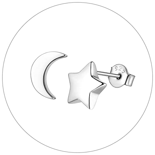 2. star and moon stud (sterling silver)