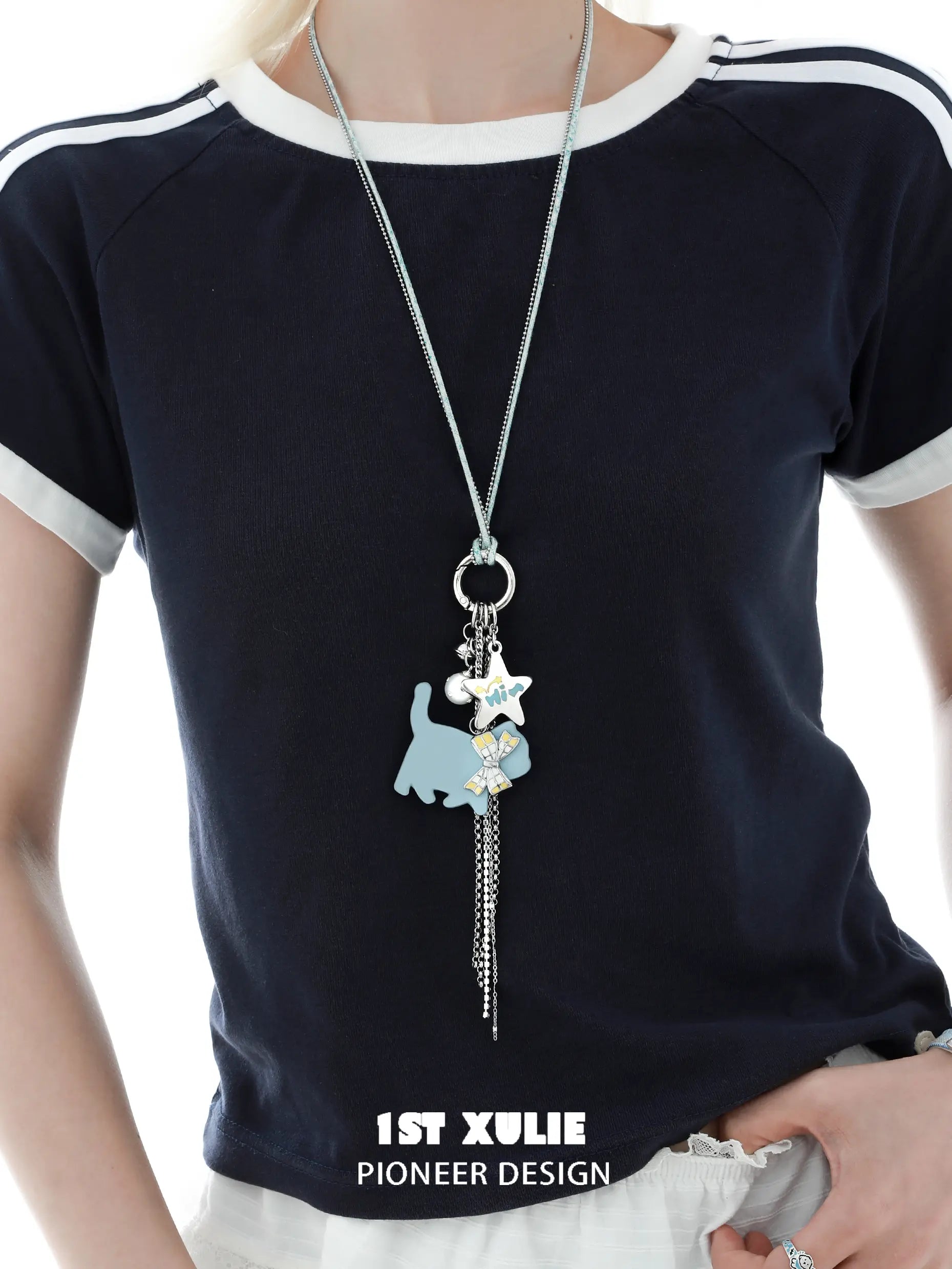 18k Platinum Plated Puppy Keychain Necklace - Detachable Multi-Functional Jewelry for Women | Perfect Gift for Dog Lovers, Birthday & Anniversary (Angel Cuties Brand)