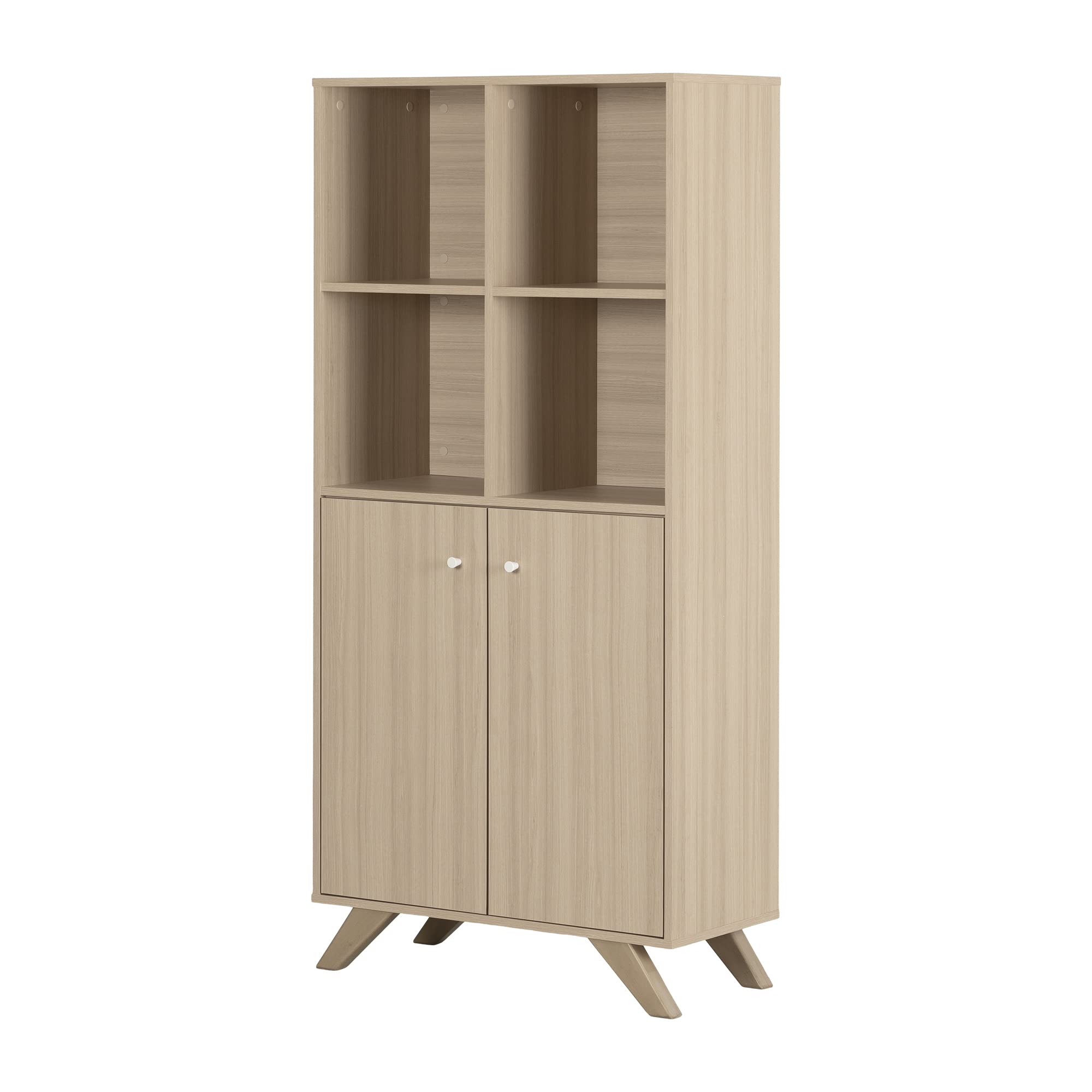 South Shore Sweedi Storage Unit, Soft Elm - Modern Wooden Cabinet for Bedroom, Living Room & Office Organization