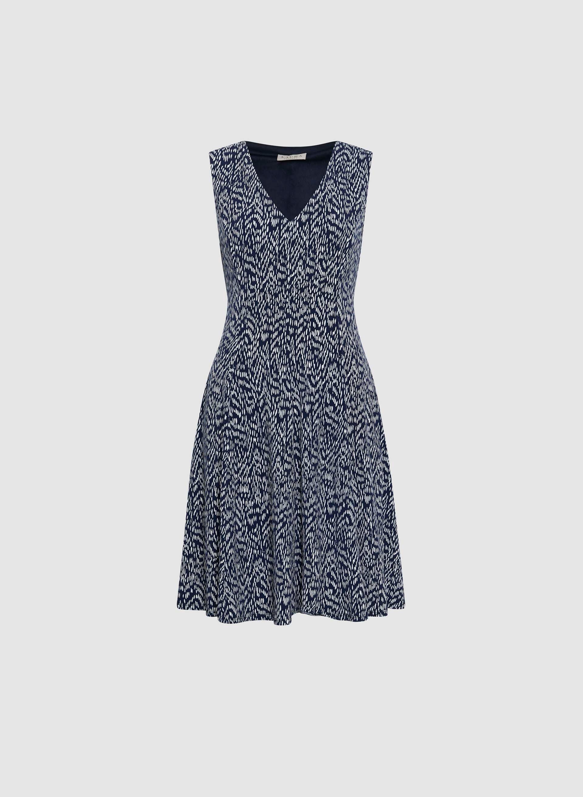 Abstract Print Jersey Day Dress - Flowy Casual Summer Dress for Women, Perfect for Beach, Brunch, and Everyday Wear