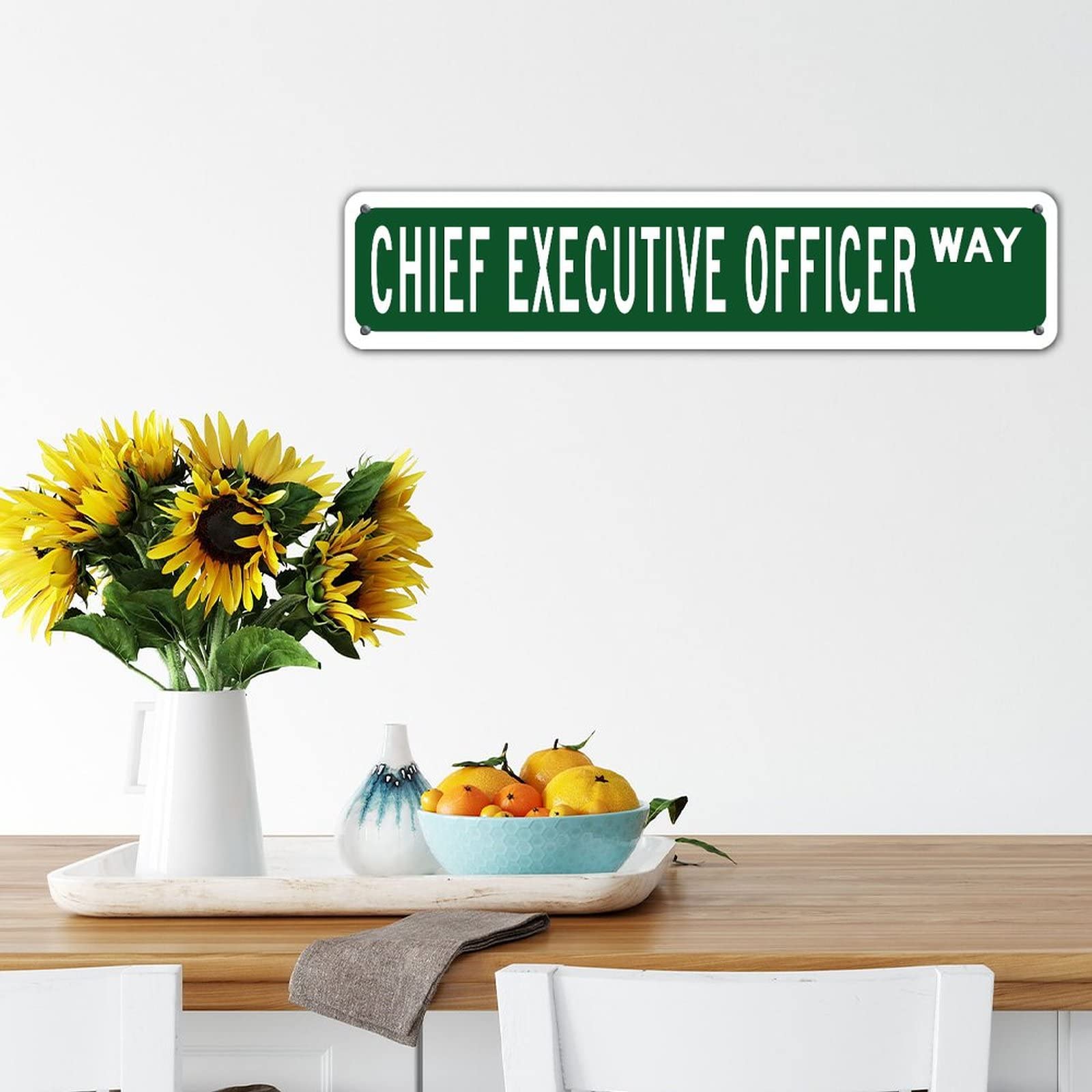 Funny Green Chief Executive Officer Office Career Sign - Custom UV Printed Aluminum Street, Garden, Yard Decor - Fade Resistant for Office, Bedroom, Bathroom, Garage & Wedding - 4x18 Inches - Perfect for Home, Office & Outdoor Spaces