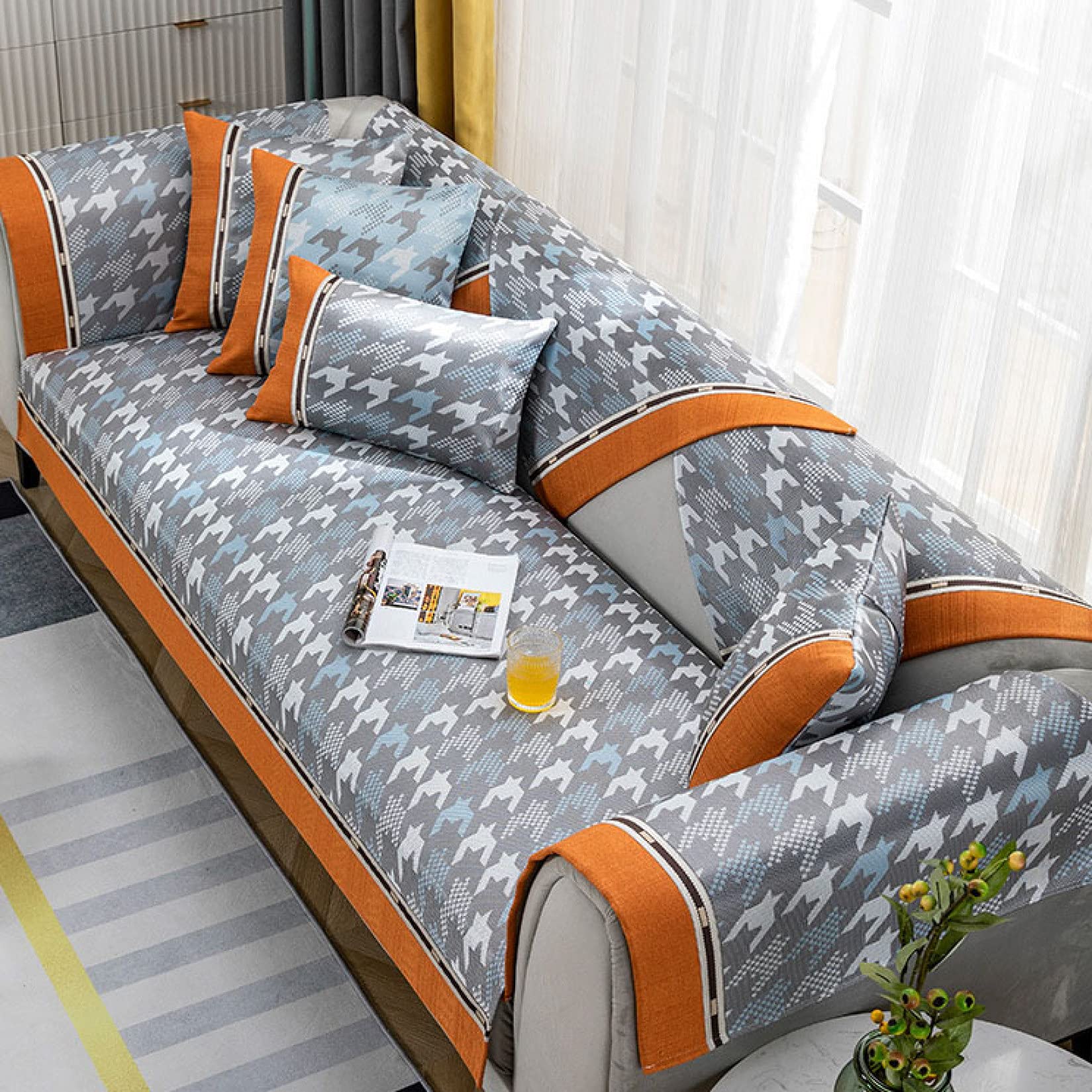 Premium U-Shaped Sectional Sofa Slipcovers - Soft Wear-Resistant Polyester Furniture Protector for Living Room, Home Office & Family Gatherings
