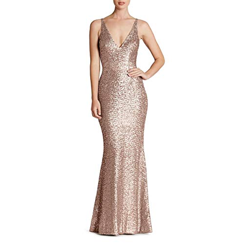 Dress the Population Women's Harper Sequin Sleeveless Plunging V-Neck Long Evening Gown for Prom, Gala & Formal Events