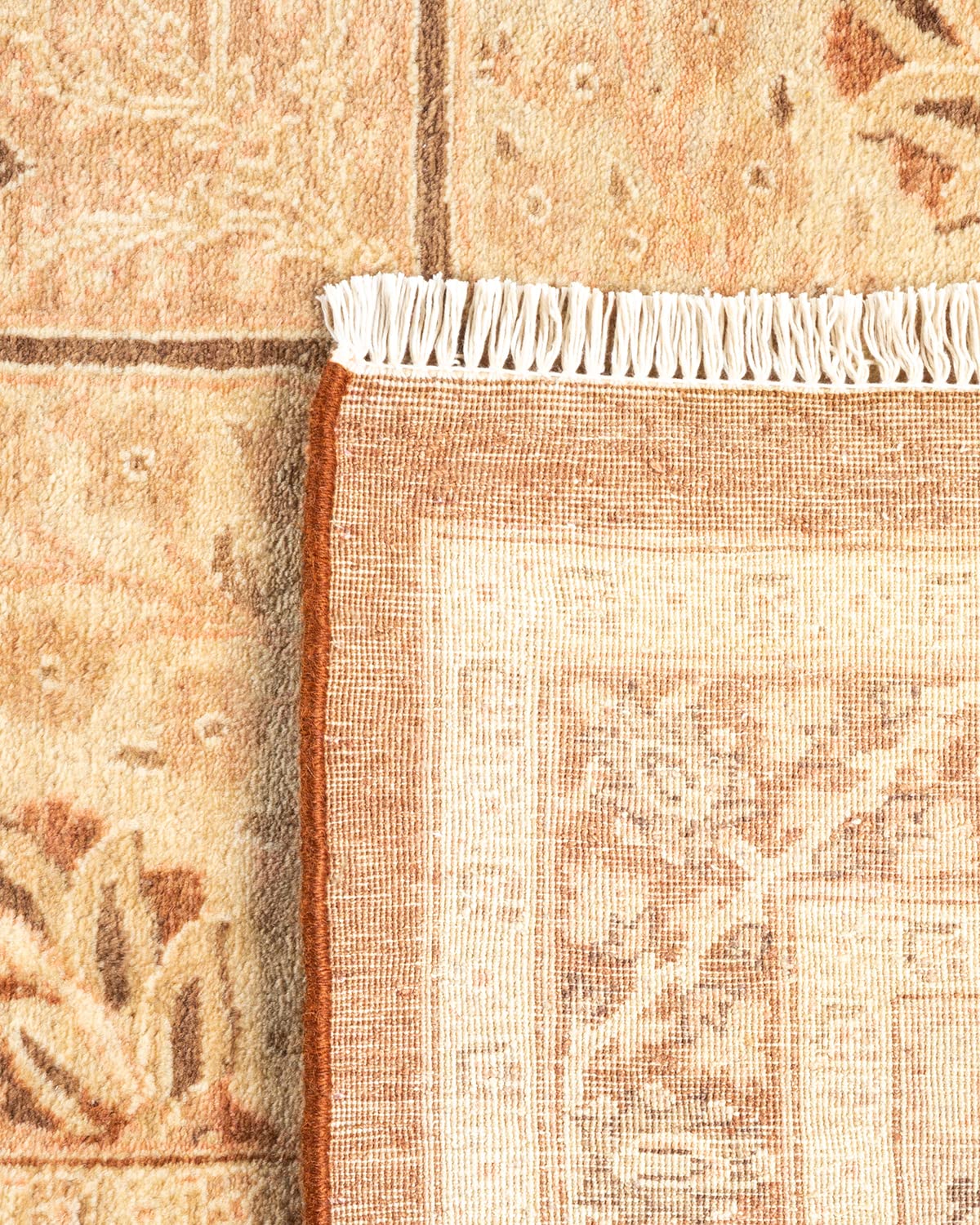 Handmade Wool Oriental Mogul Brown 8x10 Area Rug - Traditional Hand-Knotted One-of-a-Kind Solo Rug for Living Room, Bedroom & Home Decor