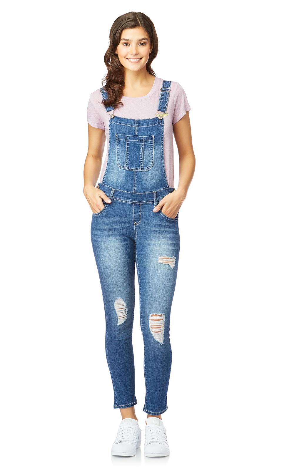 Women's Wide Leg Denim Overalls - High Waisted Vintage Jumpsuit with Pockets | Casual Outfit for Streetwear, Music Festivals & Boho Style