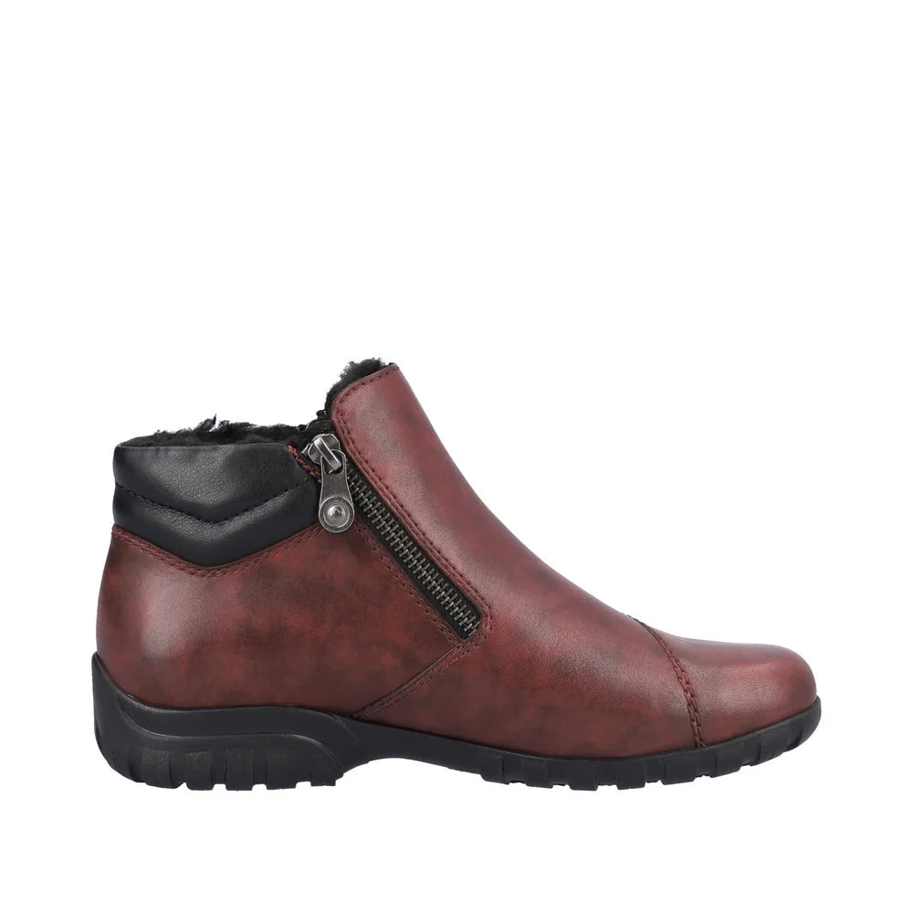 Rieker L4655 Women's Comfortable Loafers in Wine Red - Perfect for Office, Casual Wear & Travel