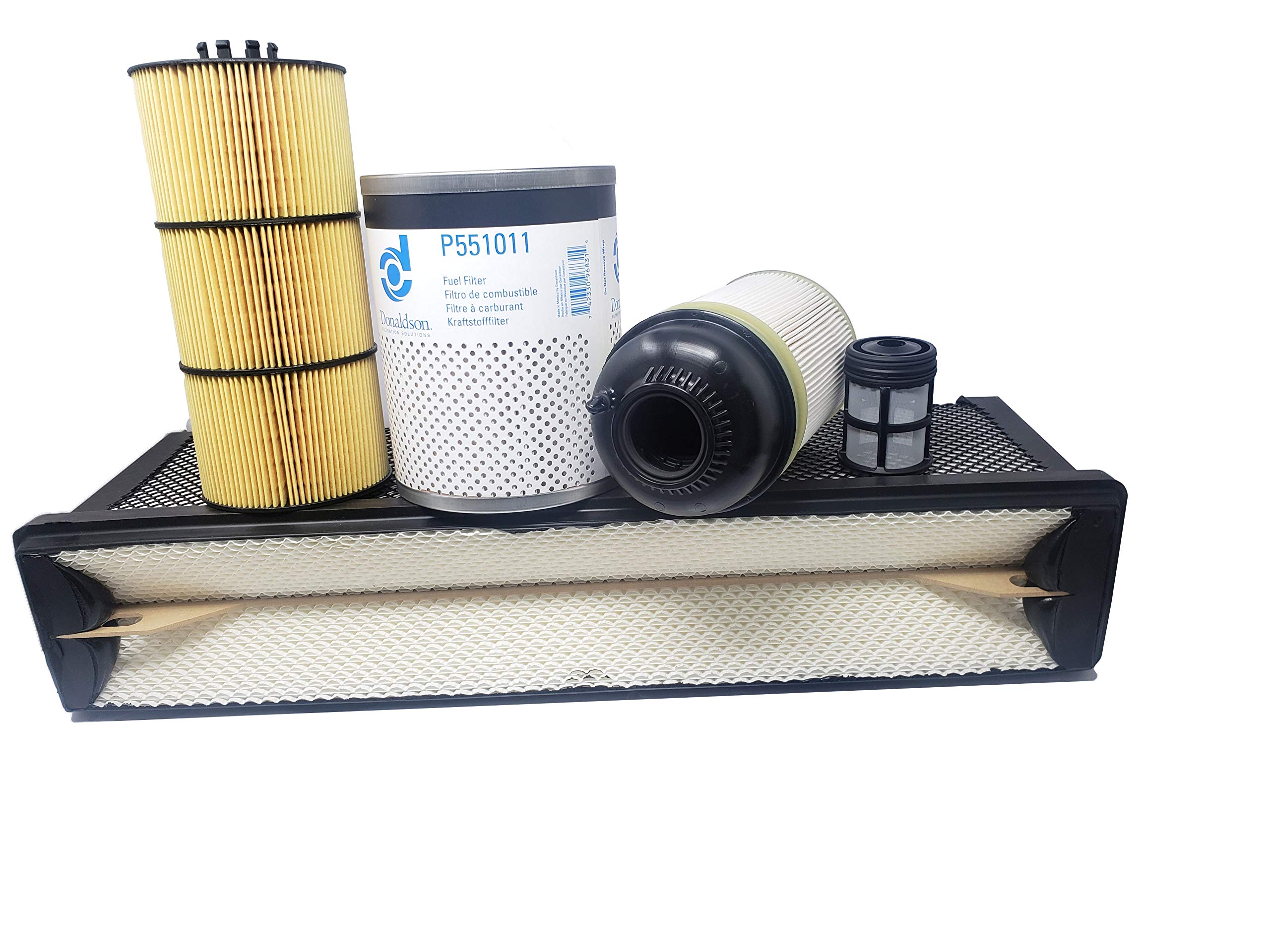Freightliner Cascadia DD Series Oil Filter, Air Filter, FWS Filter & Fuel Filter Kit - Compatible with 2013 & Newer Models | Heavy Duty Truck Maintenance & Engine Protection