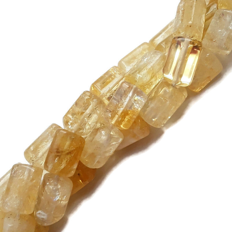 Natural Citrine Smooth Triangle Tube Beads 10x15mm - 15.5 Inch Strand for Jewelry Making, DIY Bracelets & Necklaces - Healing Crystal Beads for Positive Energy & Creativity
