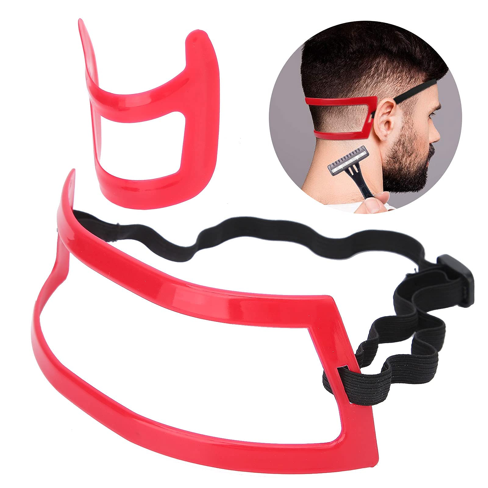 2Pcs Beard Shaping Tool Kit for Men - Professional Hairline & Neckline Guide for Goatee, Mustache & Facial Hair Grooming - Perfect for Home Barbering & Salon Use
