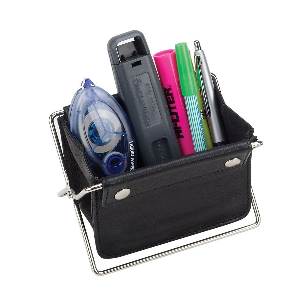 Bellino Leather Desk Tray Organizer - Premium Black Desk Accessory (7062.BLK) for Office, Home & Workspace Organization