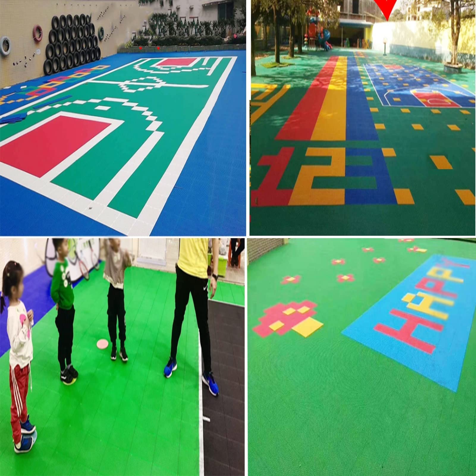 Non-Slip Interlocking Floor Mats for Outdoor Playground, Balcony & Deck - 25x25cm Blue Drainage Tiles (20-Pack) - Perfect for Kids Play Areas, Patio Flooring & Gym Mats