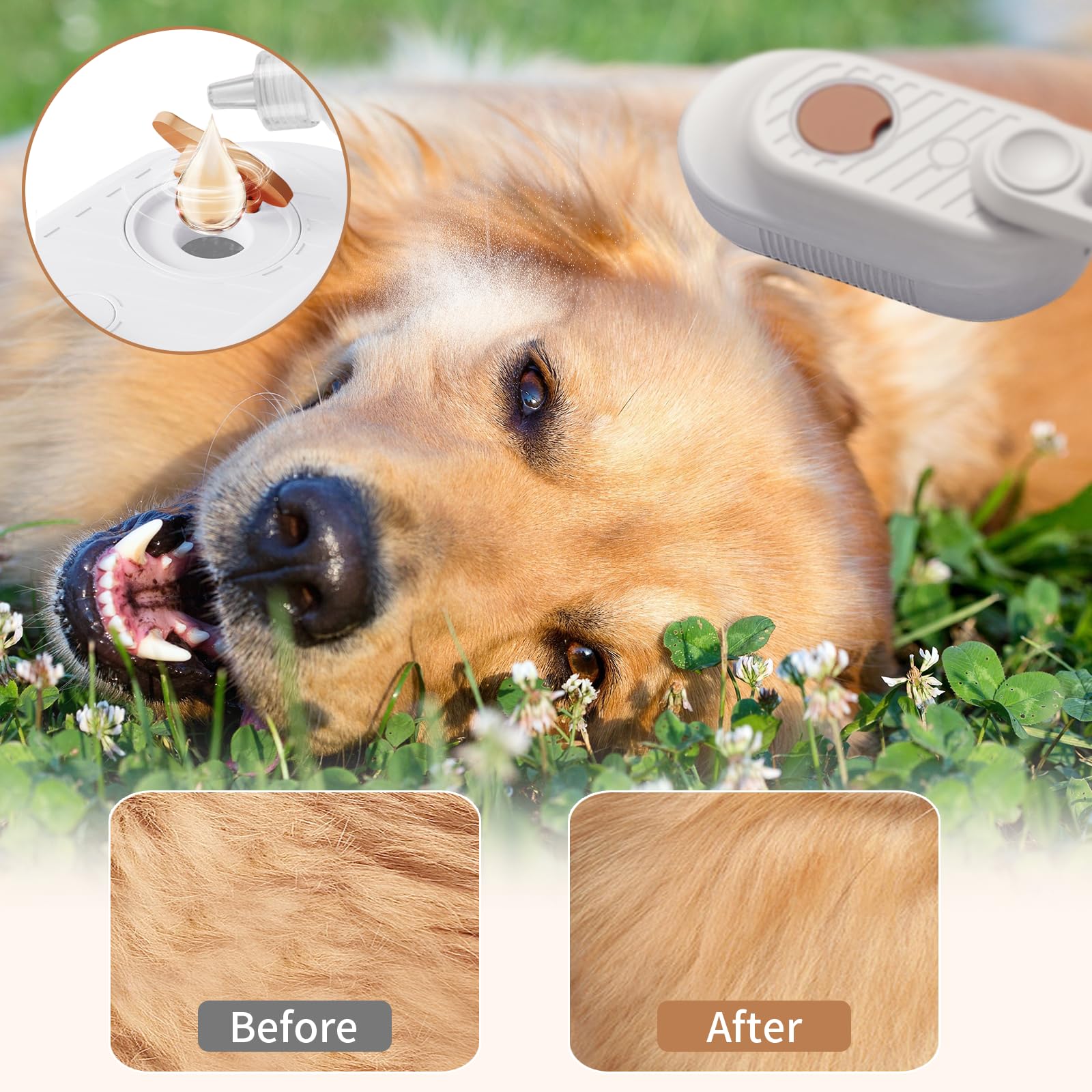 3-in-1 Foldable Cat Steam Brush for Shedding - Pet Grooming Comb with Spray Function for Cats & Dogs | Professional Deshedding Tool for Home Pet Spa & Hair Removal Care