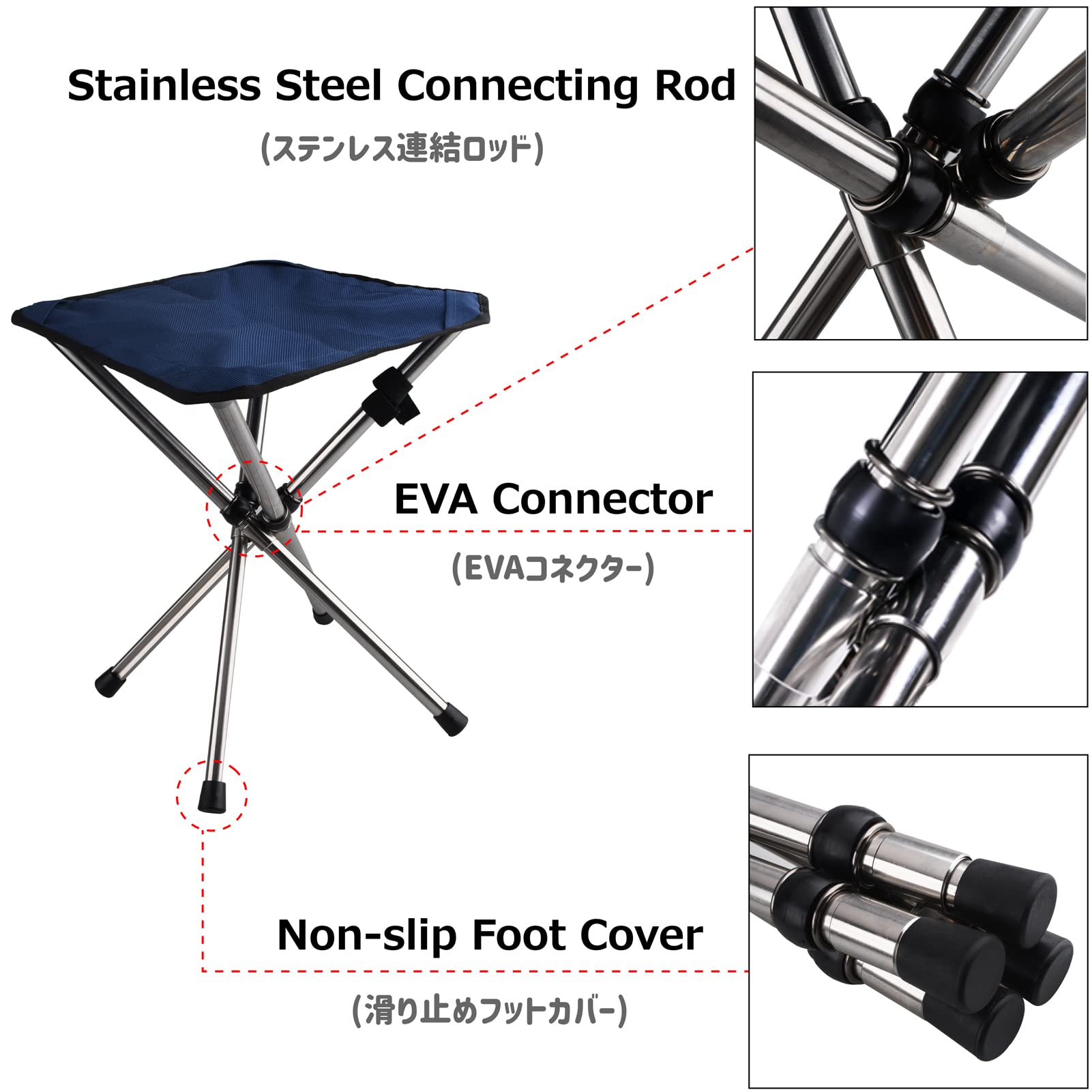 Azarxis Foldable Tripod Stool - Portable Telescopic Camping Chair, Lightweight Compact Stool for Outdoor Activities, Hiking, Fishing, Picnic, Beach, BBQ, Travel, Backpacking & Garden Use with Carry Bag (Red) - Perfect for Camping Seating, Beach Relaxation & Outdoor Adventures